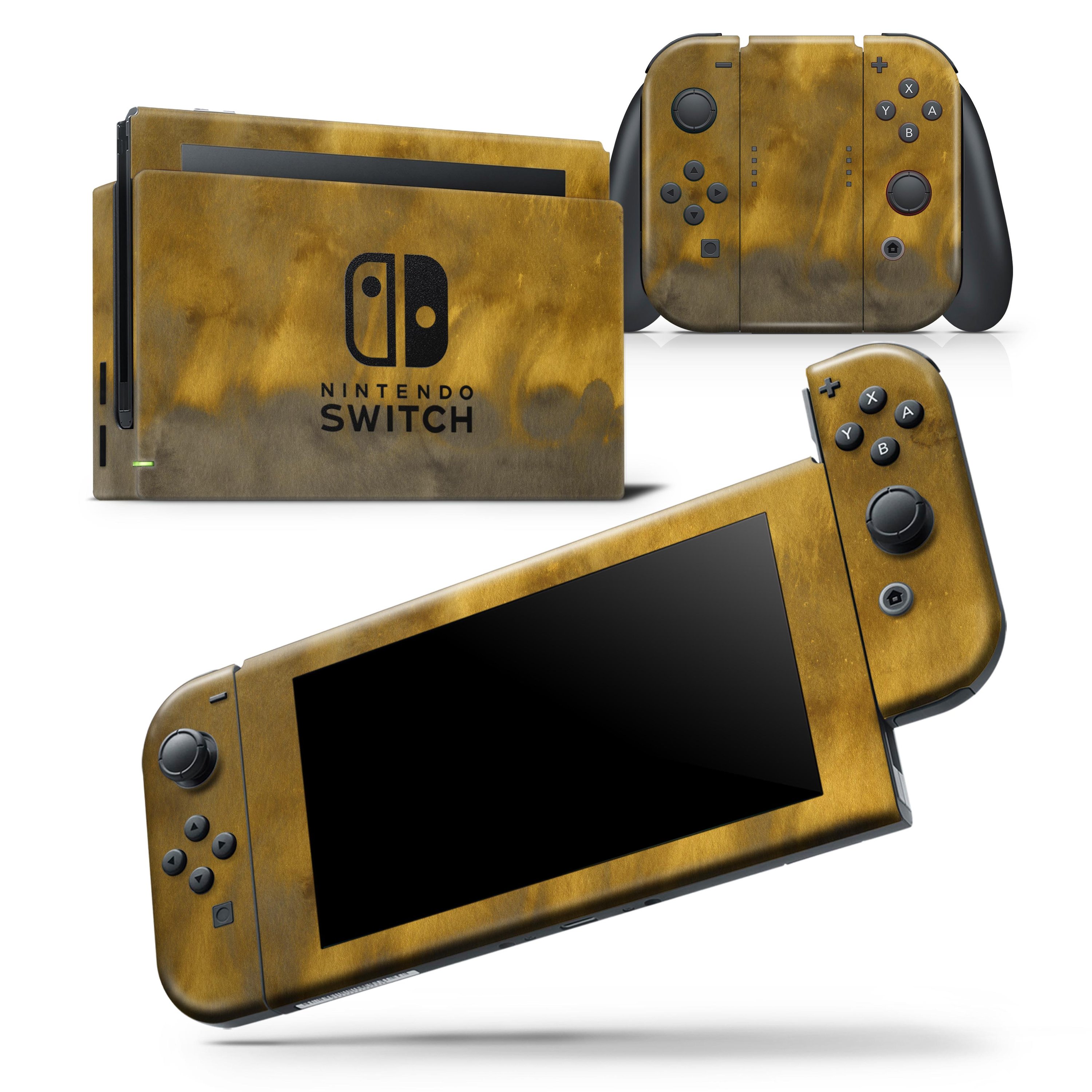 Furry Golden Explosion skin wrap decal for Nintendo Switch Lite, showcasing vibrant colors and a unique design.