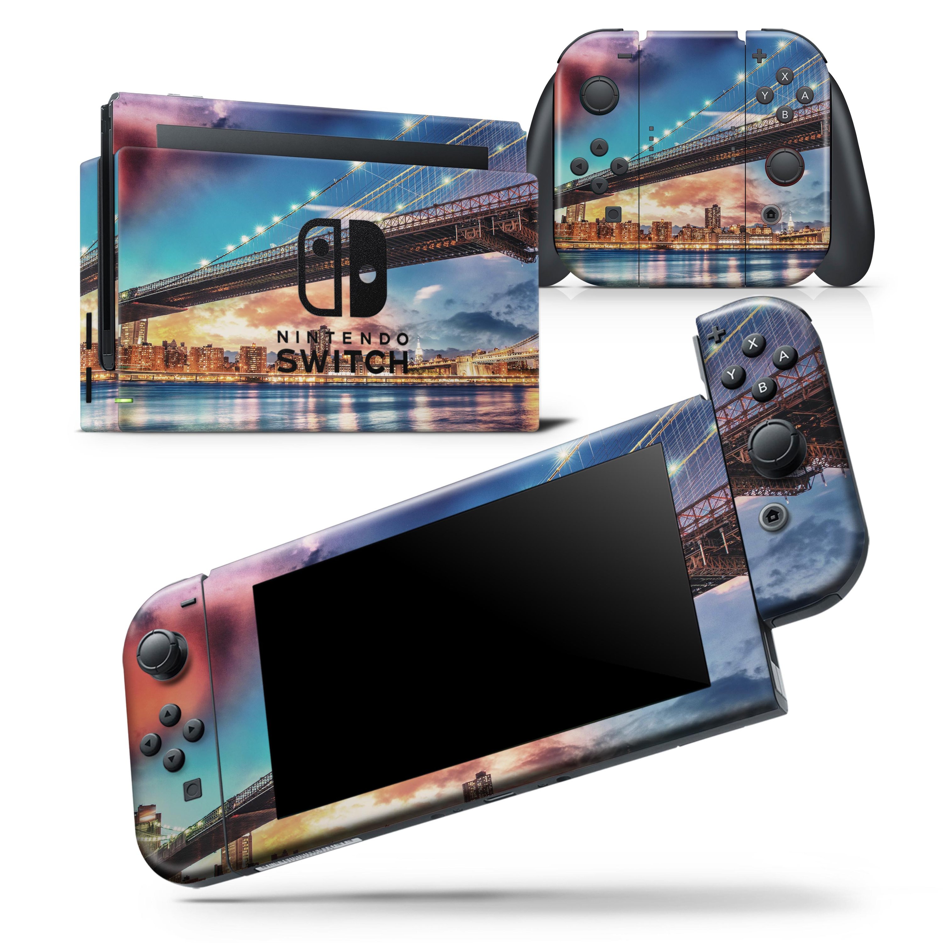 Fusion NYC Overlook skin wrap decal for Nintendo Switch Lite, showcasing vibrant design and premium vinyl material.