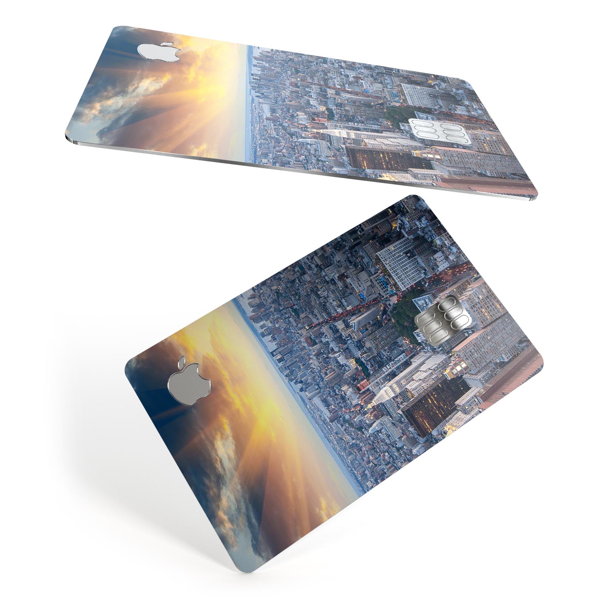 Fusion NYC Skylight decal skin-kit for Apple Card, showcasing premium vinyl design and available finishes.