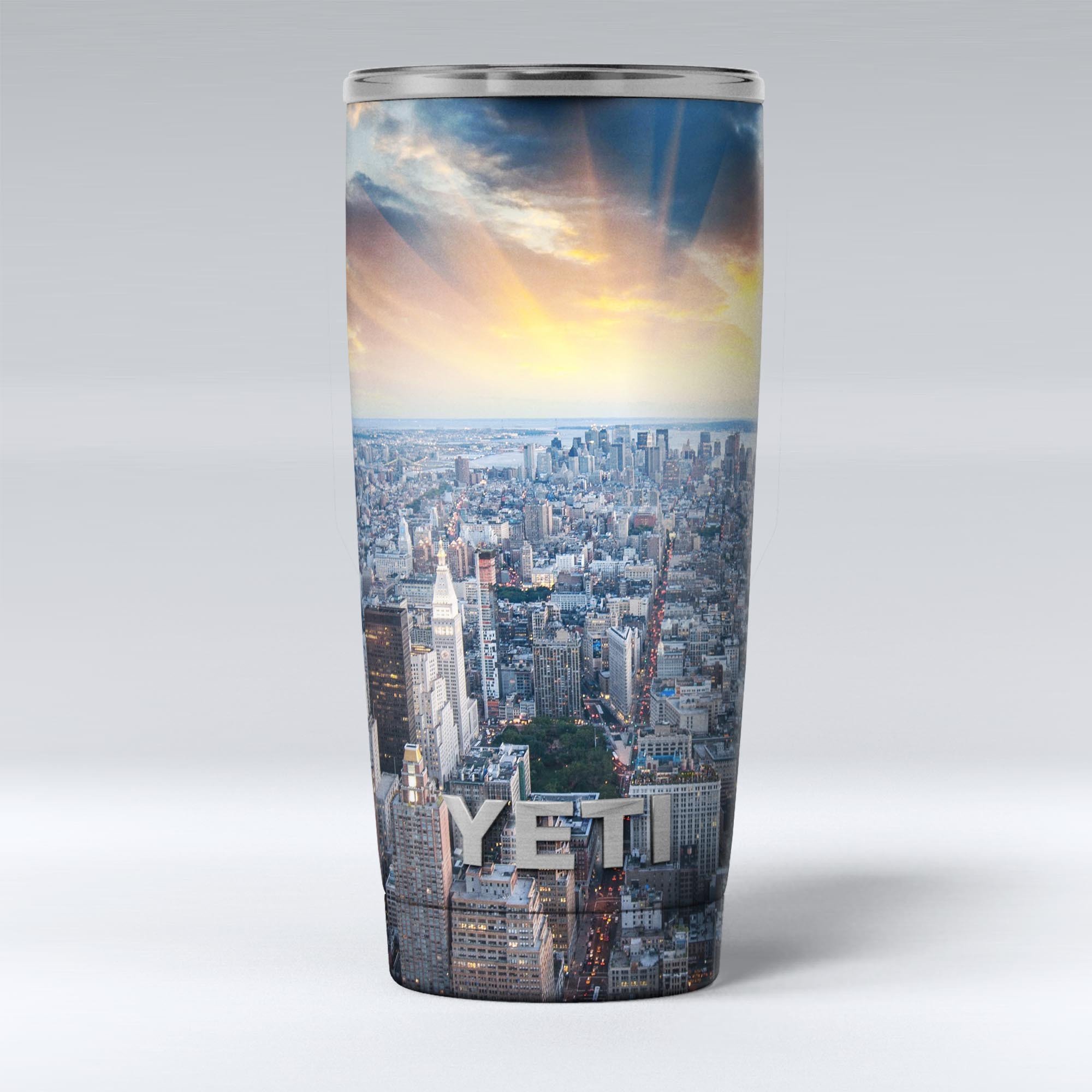 Fusion NYC Skylight Skin Decal Vinyl Wrap Kit for Yeti Cooler, showcasing vibrant design and premium vinyl material.