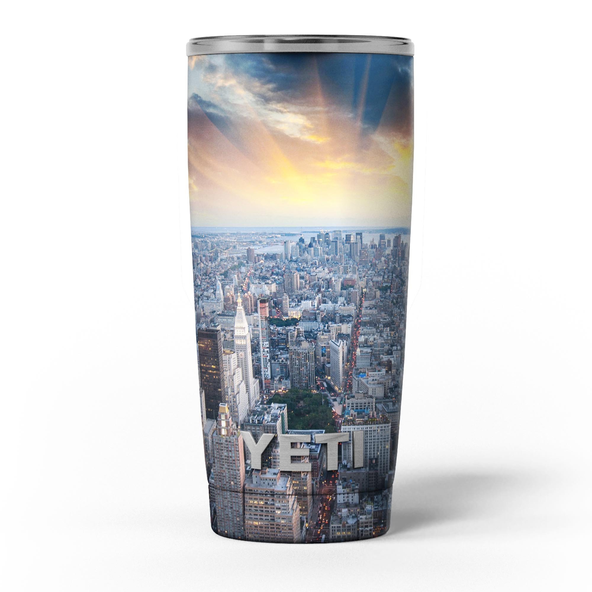 Fusion NYC Skylight Skin Decal Vinyl Wrap Kit for Yeti Cooler, showcasing vibrant design and premium vinyl material.