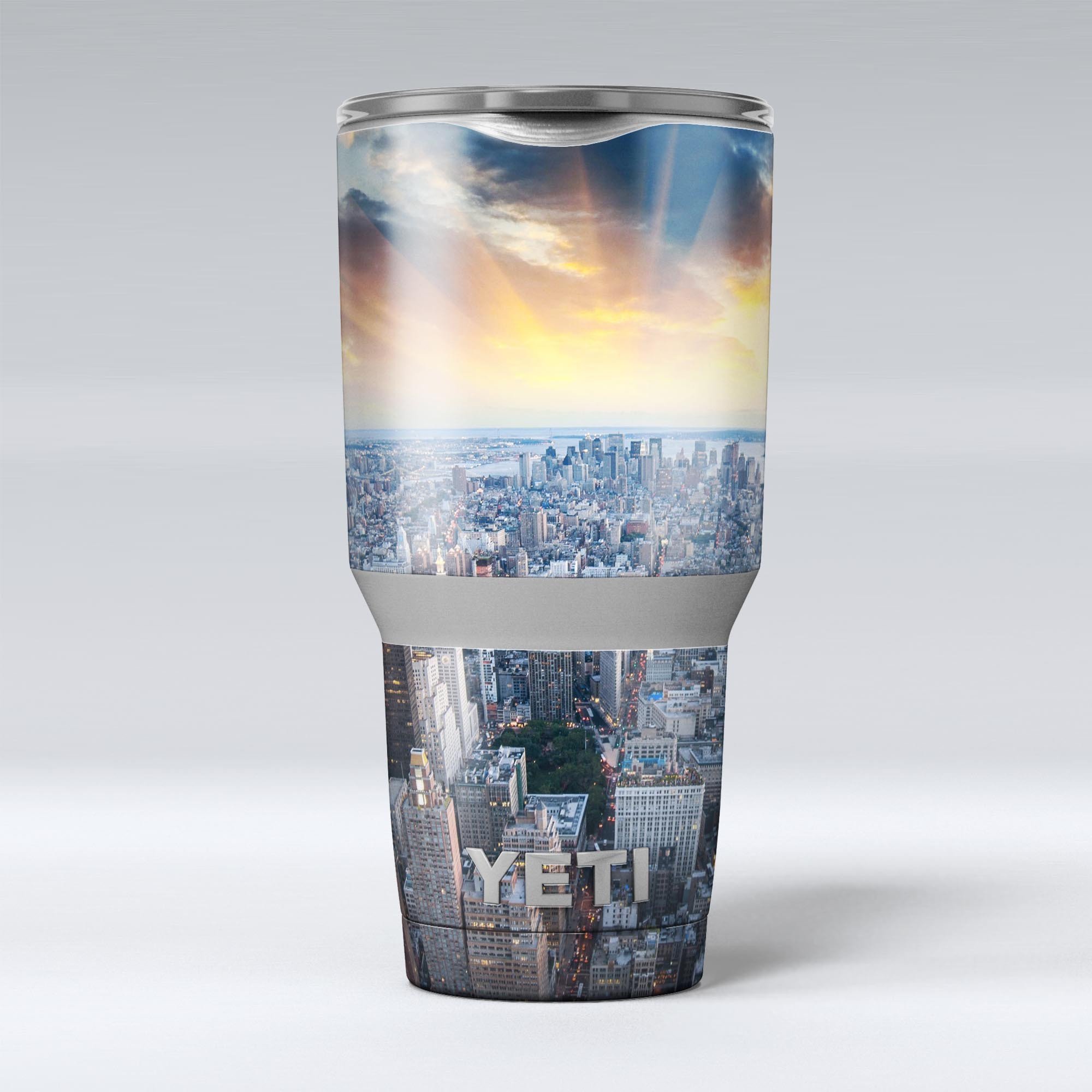 Fusion NYC Skylight Skin Decal Vinyl Wrap Kit for Yeti Cooler, showcasing vibrant design and premium vinyl material.