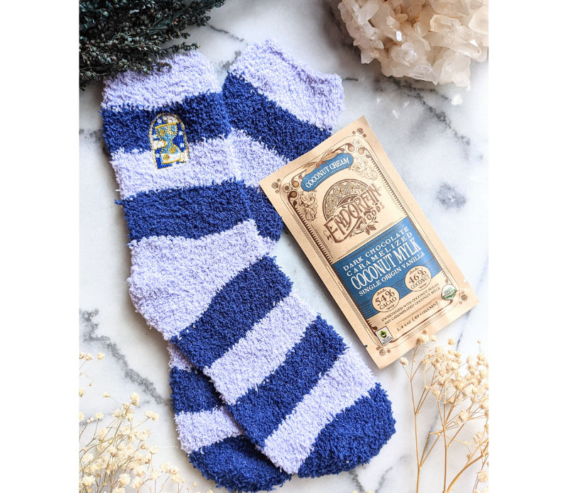 Cozy Fuzzy Dreams Socks in soft organic cotton, perfect for chilly nights by the fire.