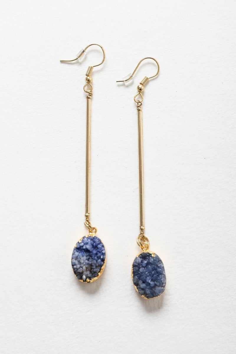 Elegant gemstone drop earrings featuring various crystal types with French hooks, perfect for any occasion.