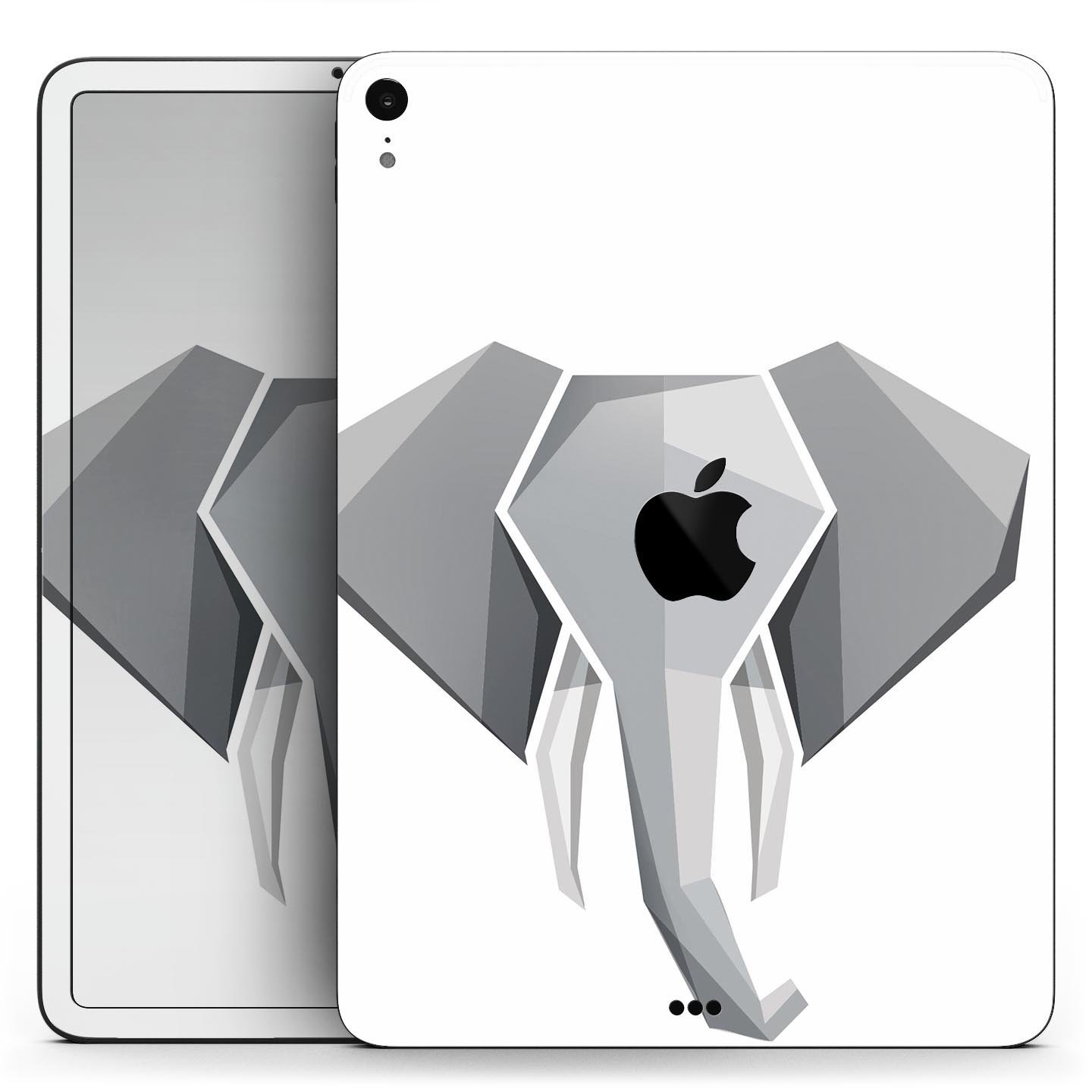 Geometric Elephant full body skin decal for Apple iPad Pro, showcasing vibrant colors and intricate design.