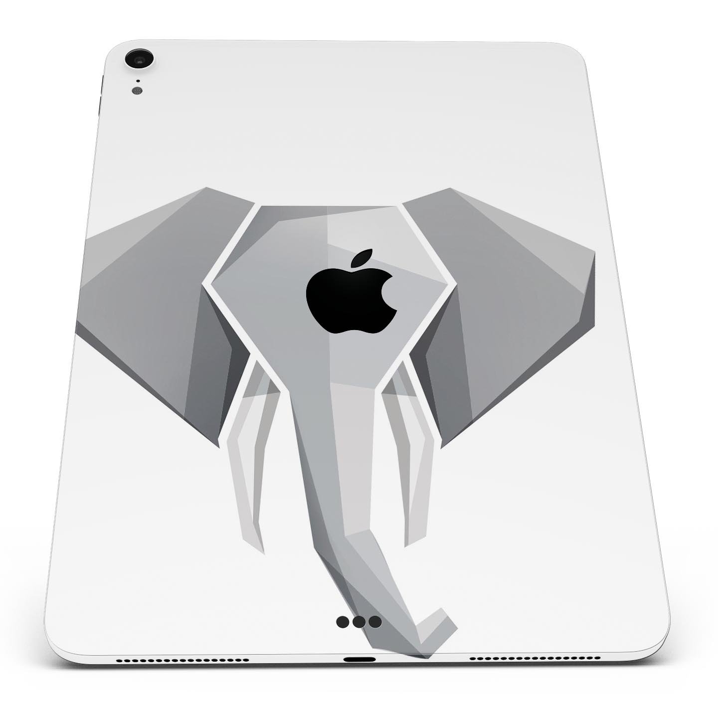 Geometric Elephant full body skin decal for Apple iPad Pro, showcasing vibrant colors and intricate design.