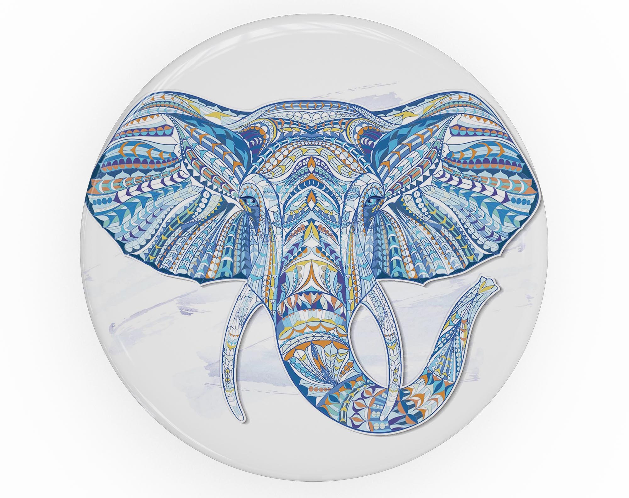 Geometric Sacred Elephant Skin Kit for PopSockets featuring vibrant colors and intricate design on a smartphone grip.