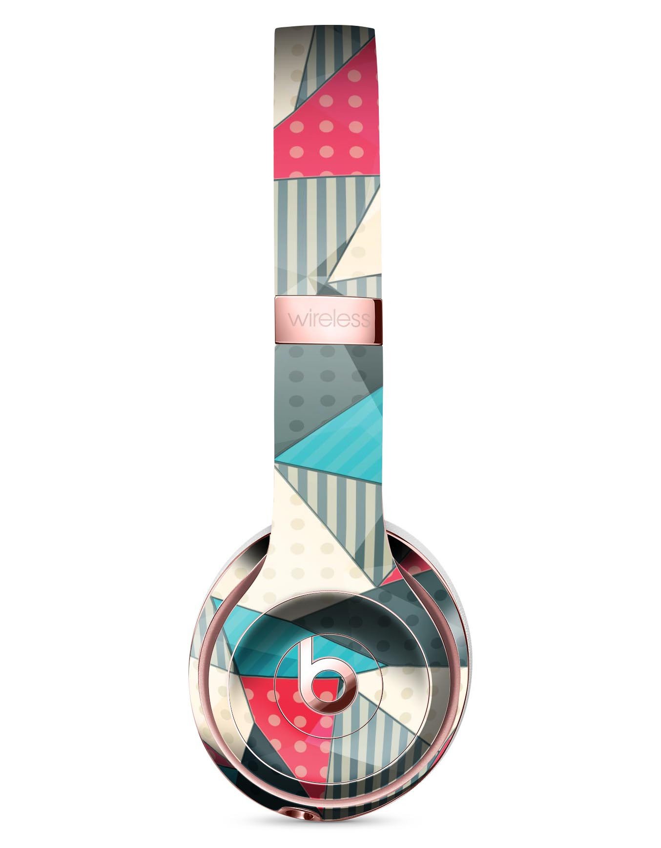 Geometry and Polkadots Full-Body Skin Kit for Beats by Dre Solo 3, showcasing vibrant patterns and a perfect fit.