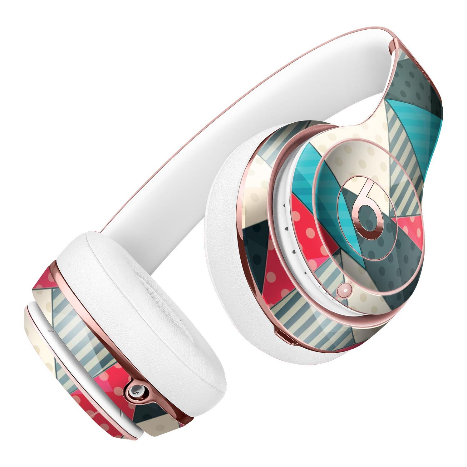 Geometry and Polkadots Full-Body Skin Kit for Beats by Dre Solo 3, showcasing vibrant patterns and a perfect fit.