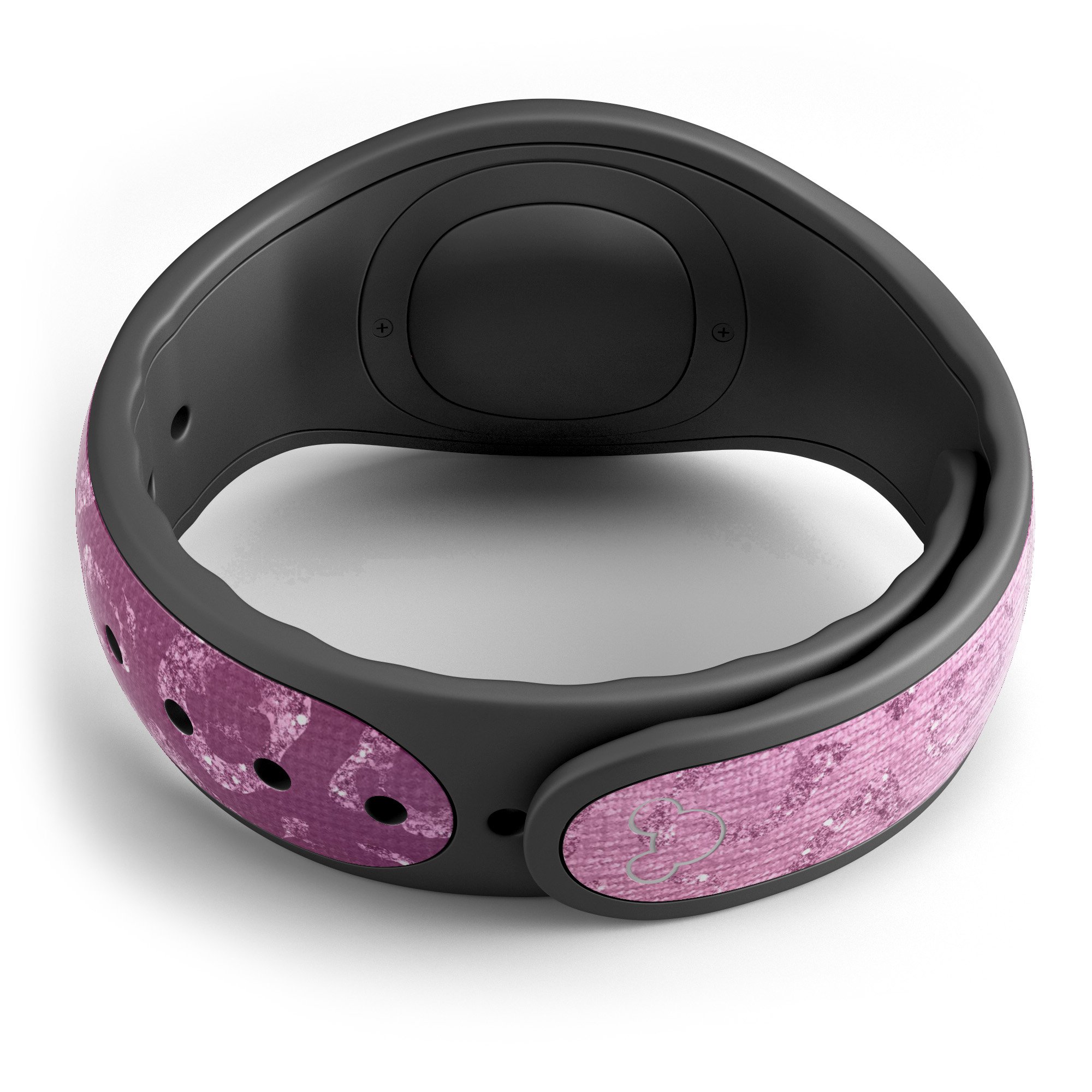 Glamorous Pink Cheetah Print Decal Skin Wrap Kit for Disney Magic Band, showcasing vibrant colors and stylish design.