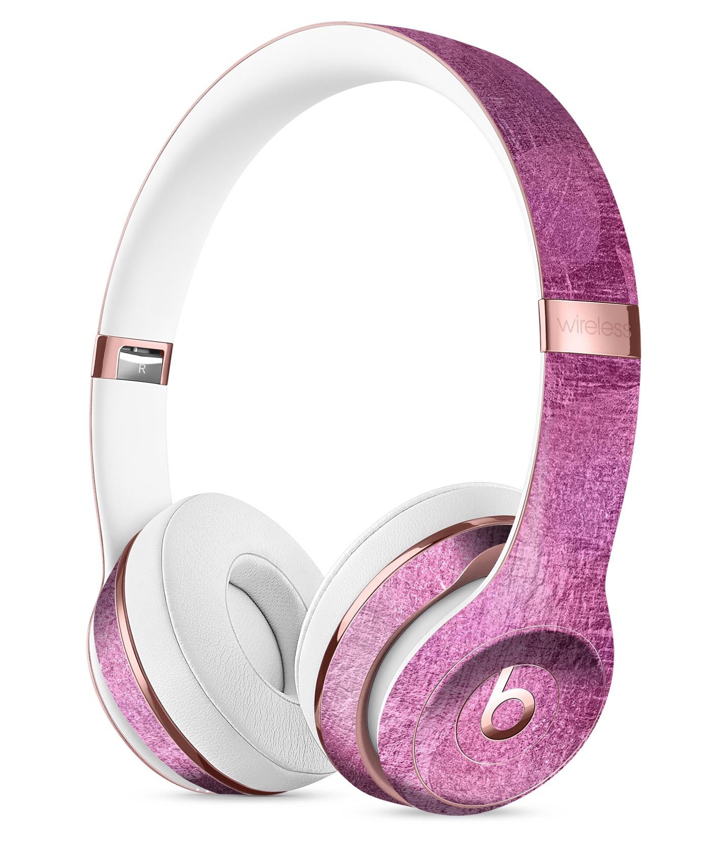 Glamorous Pink Leaves Full-Body Skin Kit for Beats by Dre Solo 3, showcasing vibrant pink leaves design on a sleek vinyl surface.