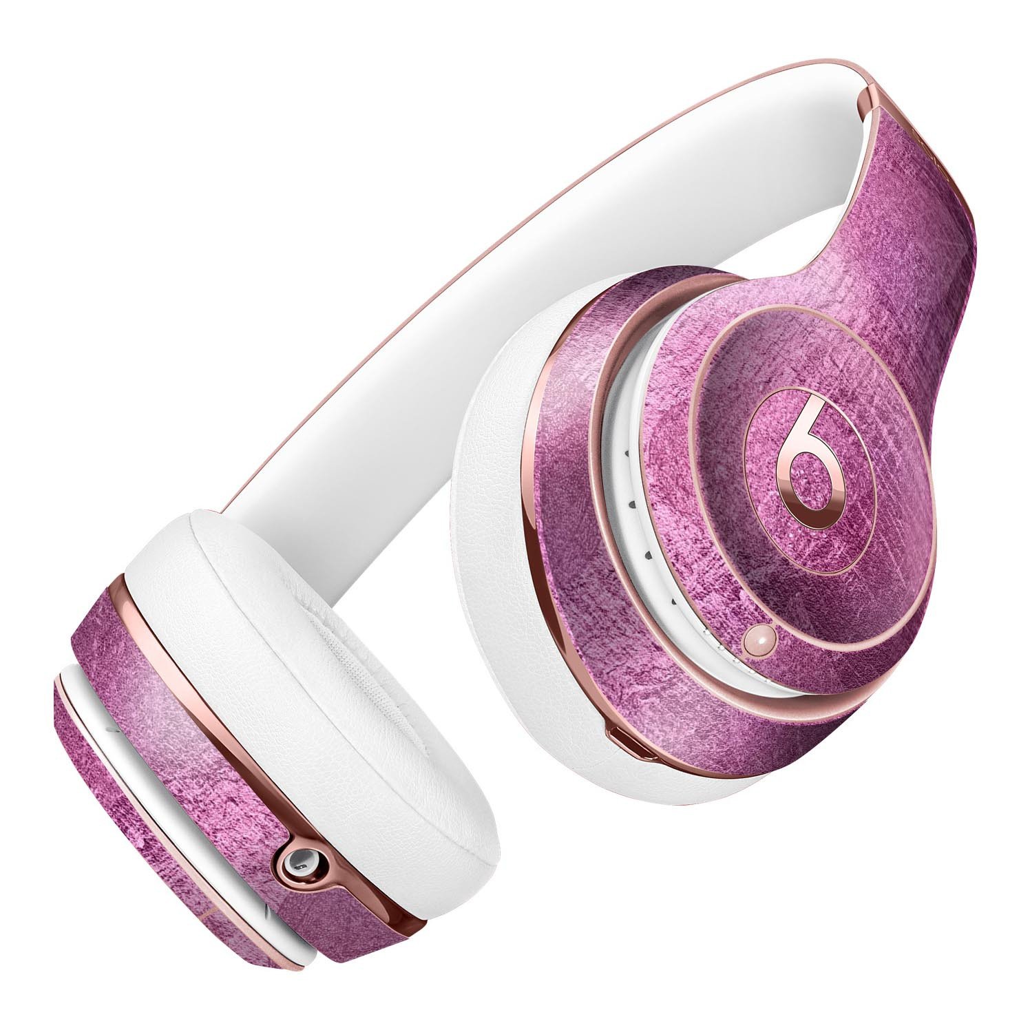 Glamorous Pink Leaves Full-Body Skin Kit for Beats by Dre Solo 3, showcasing vibrant pink leaves design on a sleek vinyl surface.