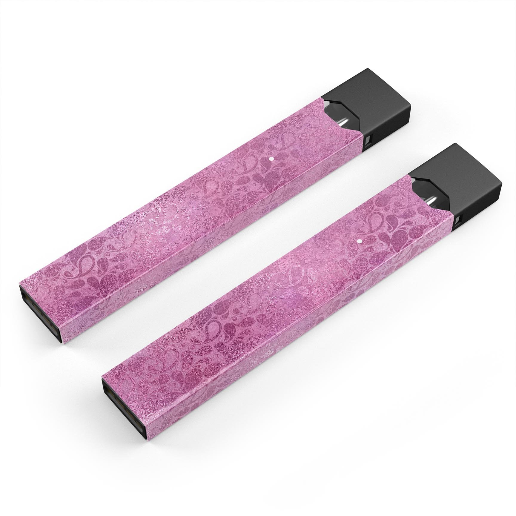 Glamorous Pink Paisley Pattern skin-wrap for JUUL vaping device, showcasing vibrant colors and intricate design.