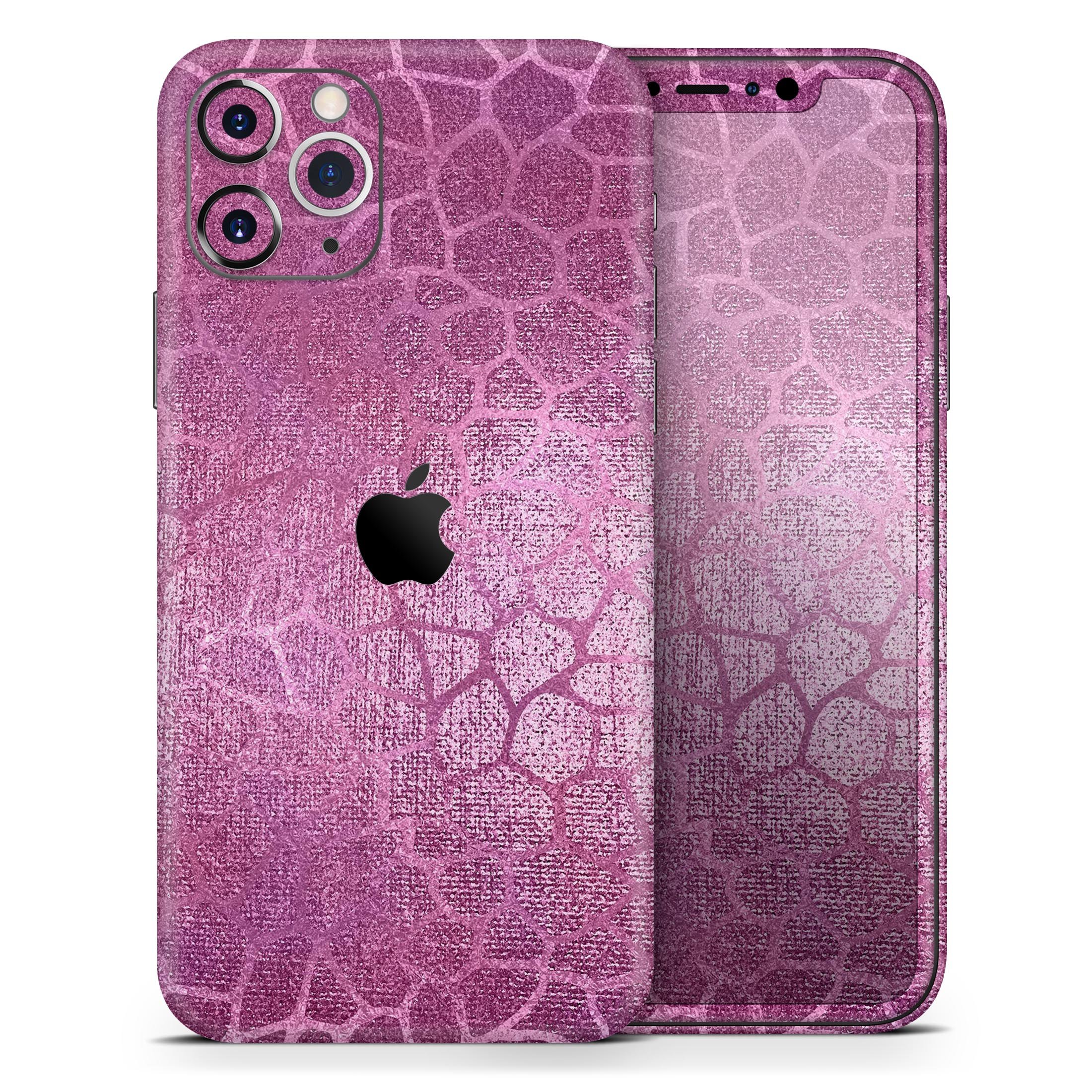 Glamorous Pink Scales Skin-Kit for Apple iPhone 13, showcasing a stylish design with a glossy finish.