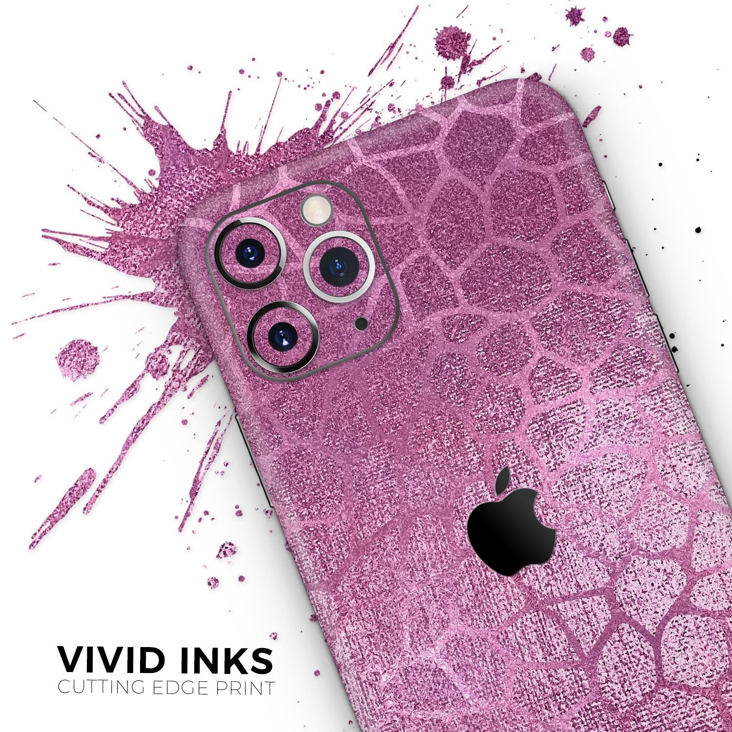 Glamorous Pink Scales Skin-Kit for Apple iPhone 13, showcasing a stylish design with a glossy finish.