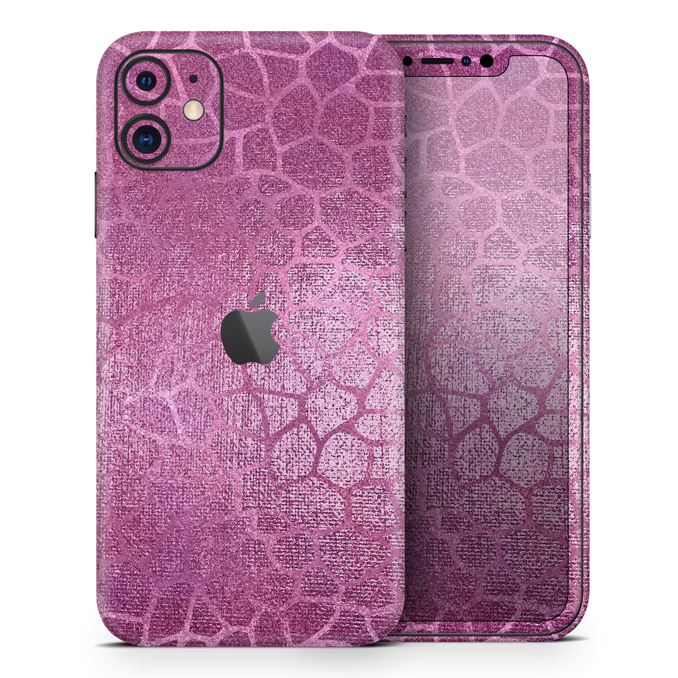 Glamorous Pink Scales Skin-Kit for Apple iPhone 13, showcasing a stylish design with a glossy finish.