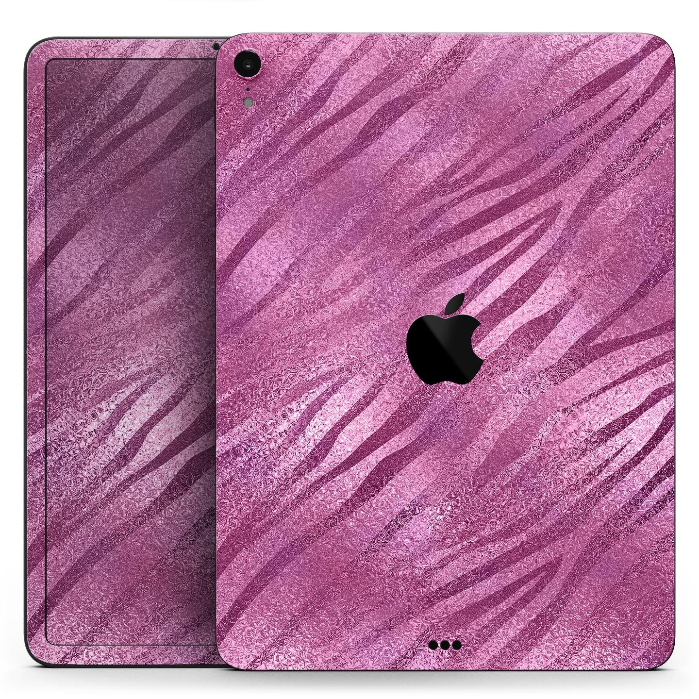 Glamorous Pink Toned Zebra skin decal for Apple iPad, showcasing a stylish zebra pattern with a glossy finish.