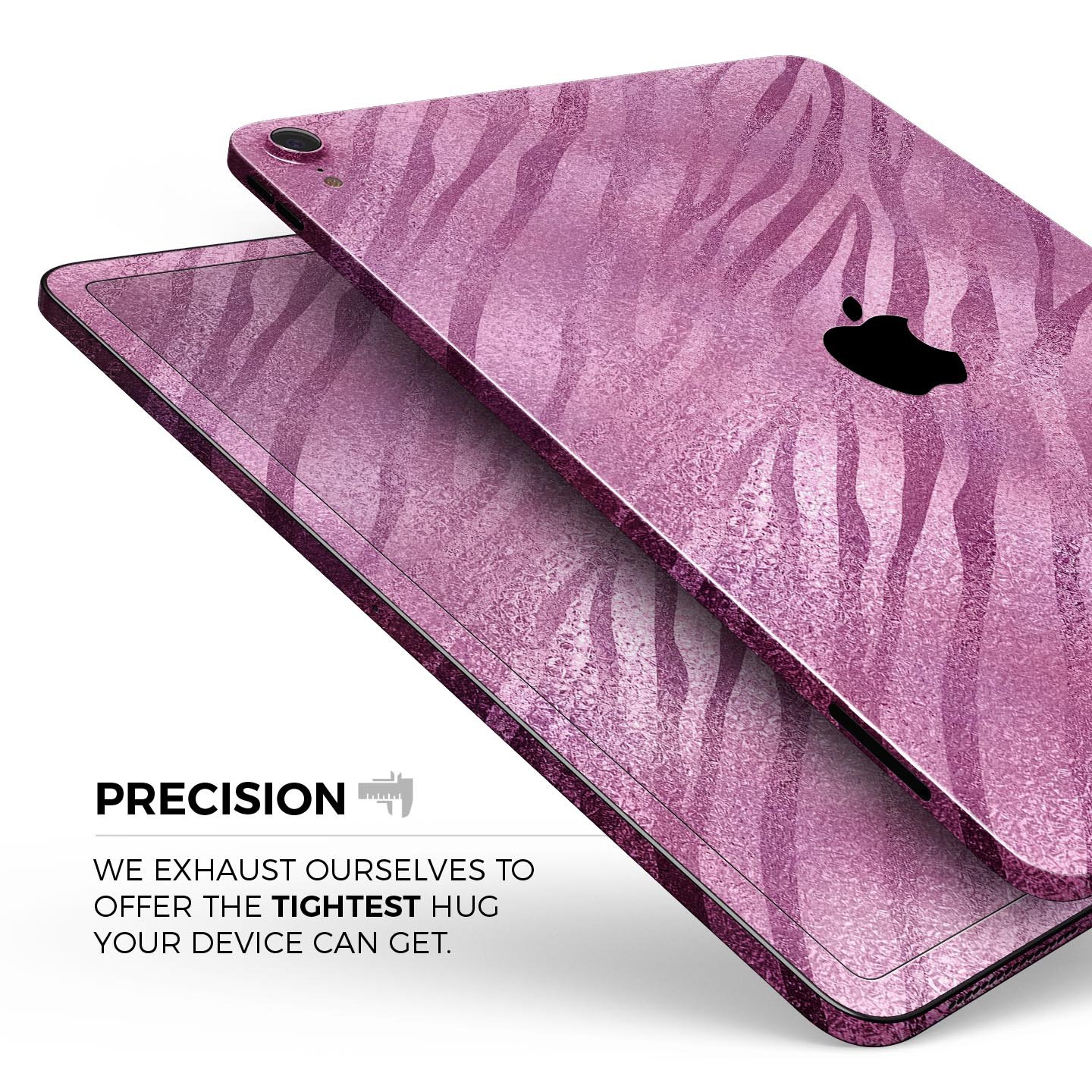 Glamorous Pink Toned Zebra skin decal for Apple iPad, showcasing a stylish zebra pattern with a glossy finish.