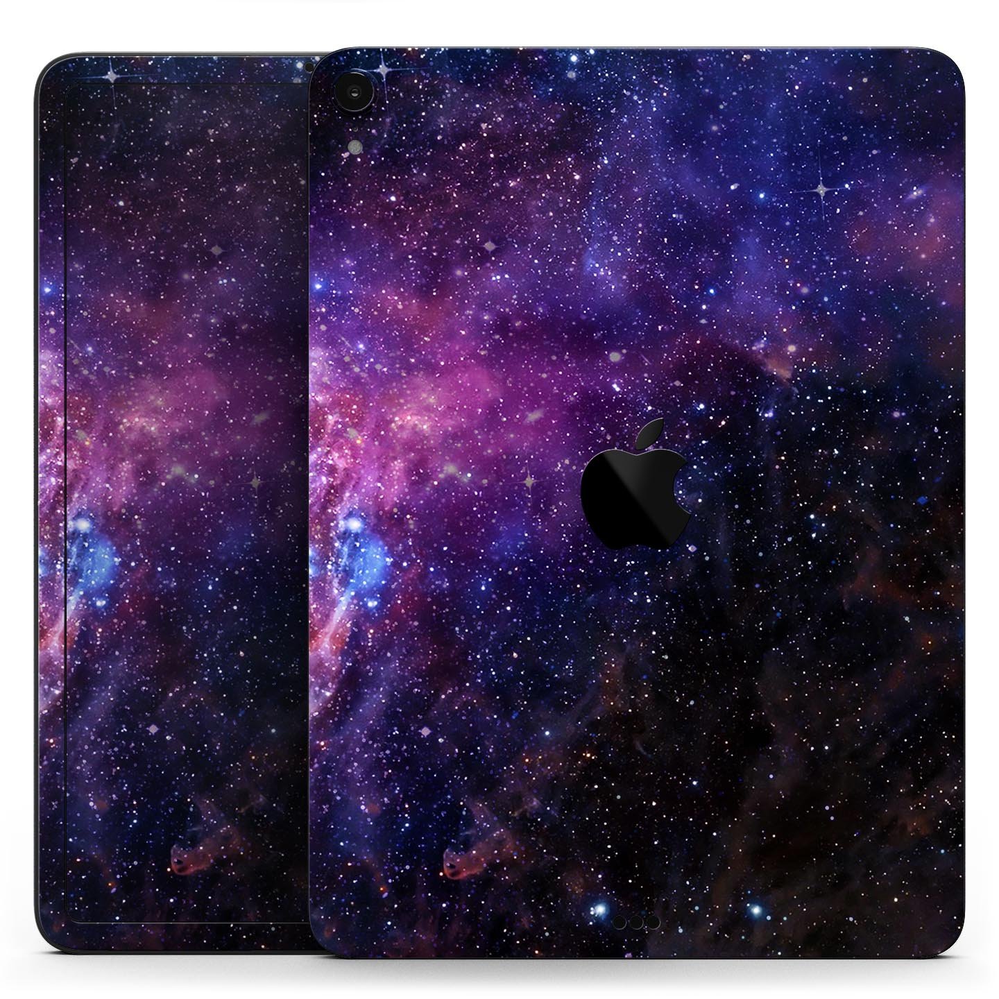 Glowing Deep Space skin decal for Apple iPad Pro, showcasing vibrant cosmic design and ultra-thin protection.