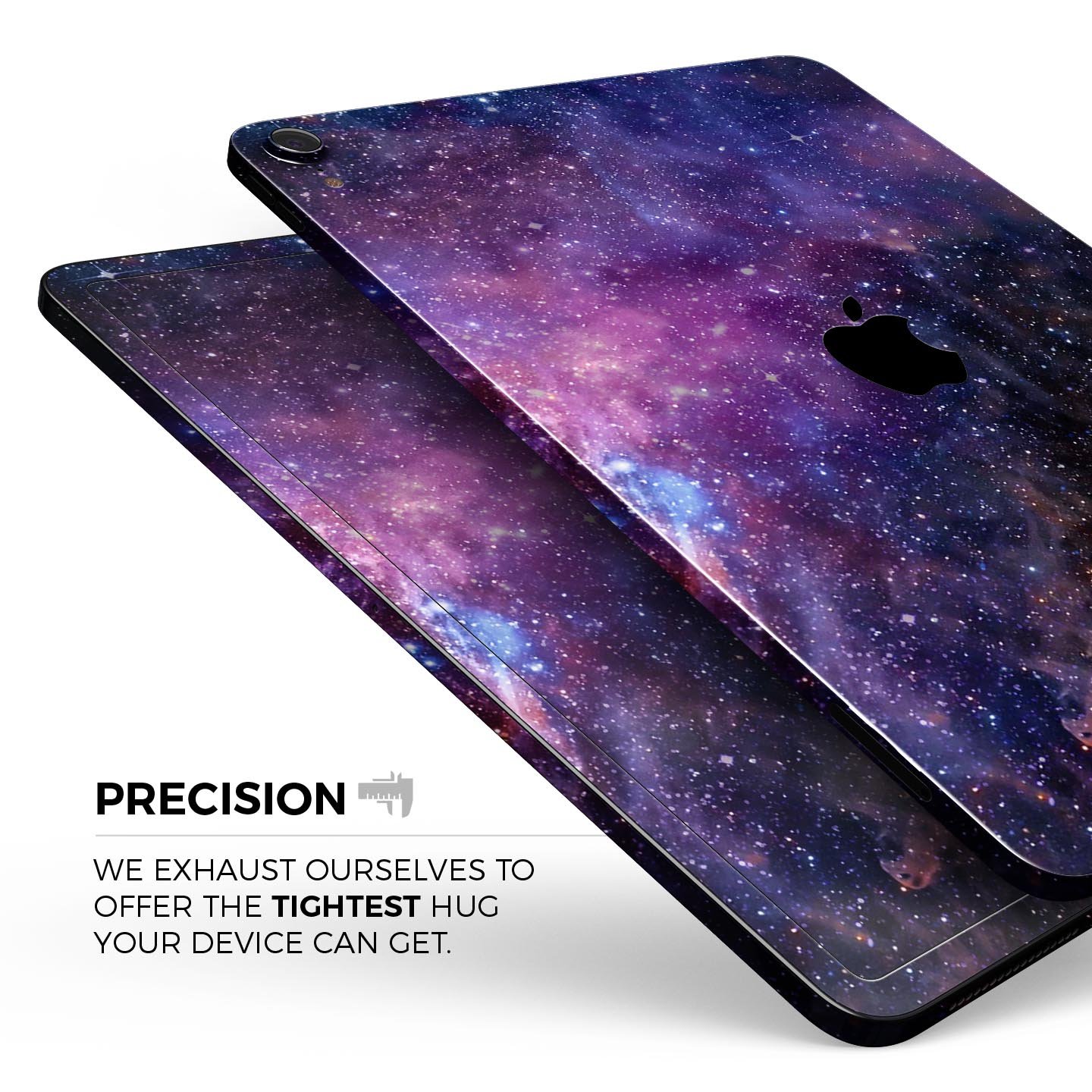 Glowing Deep Space skin decal for Apple iPad Pro, showcasing vibrant cosmic design and ultra-thin protection.