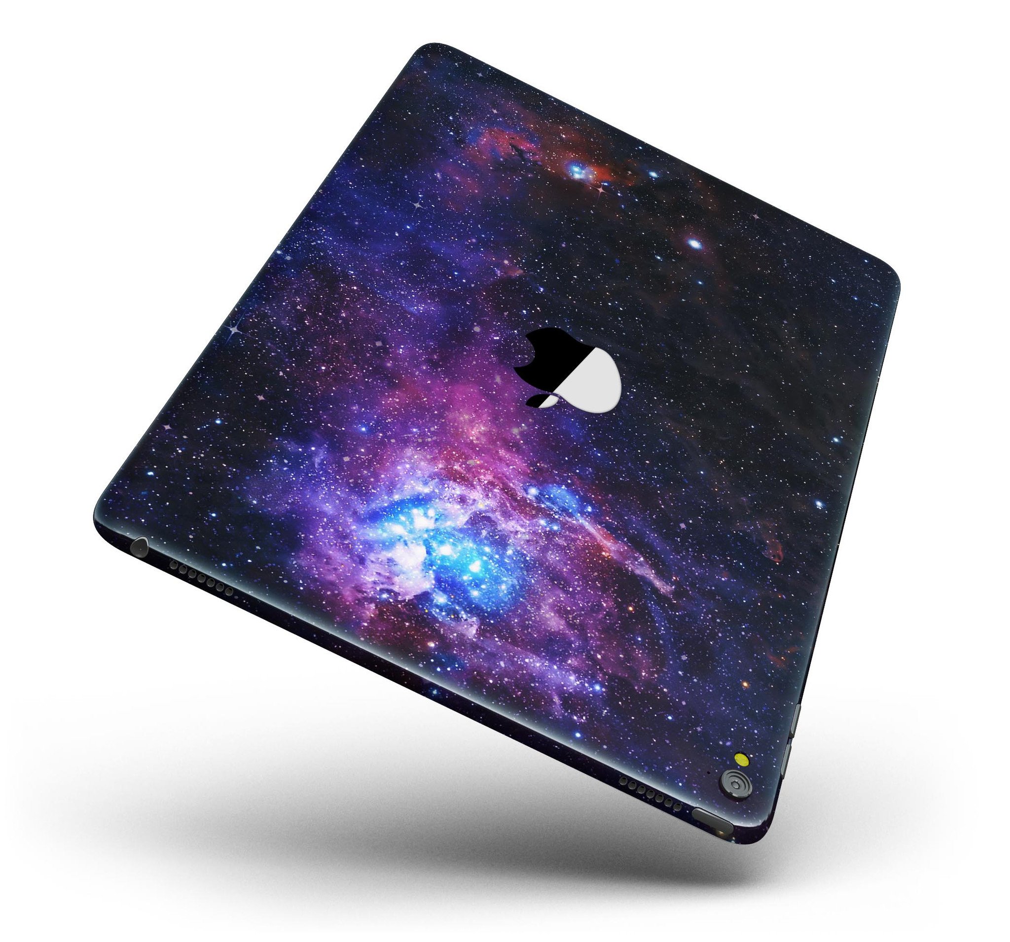 Glowing Deep Space Full Body Skin for iPad Pro, showcasing vibrant cosmic design and premium vinyl material.