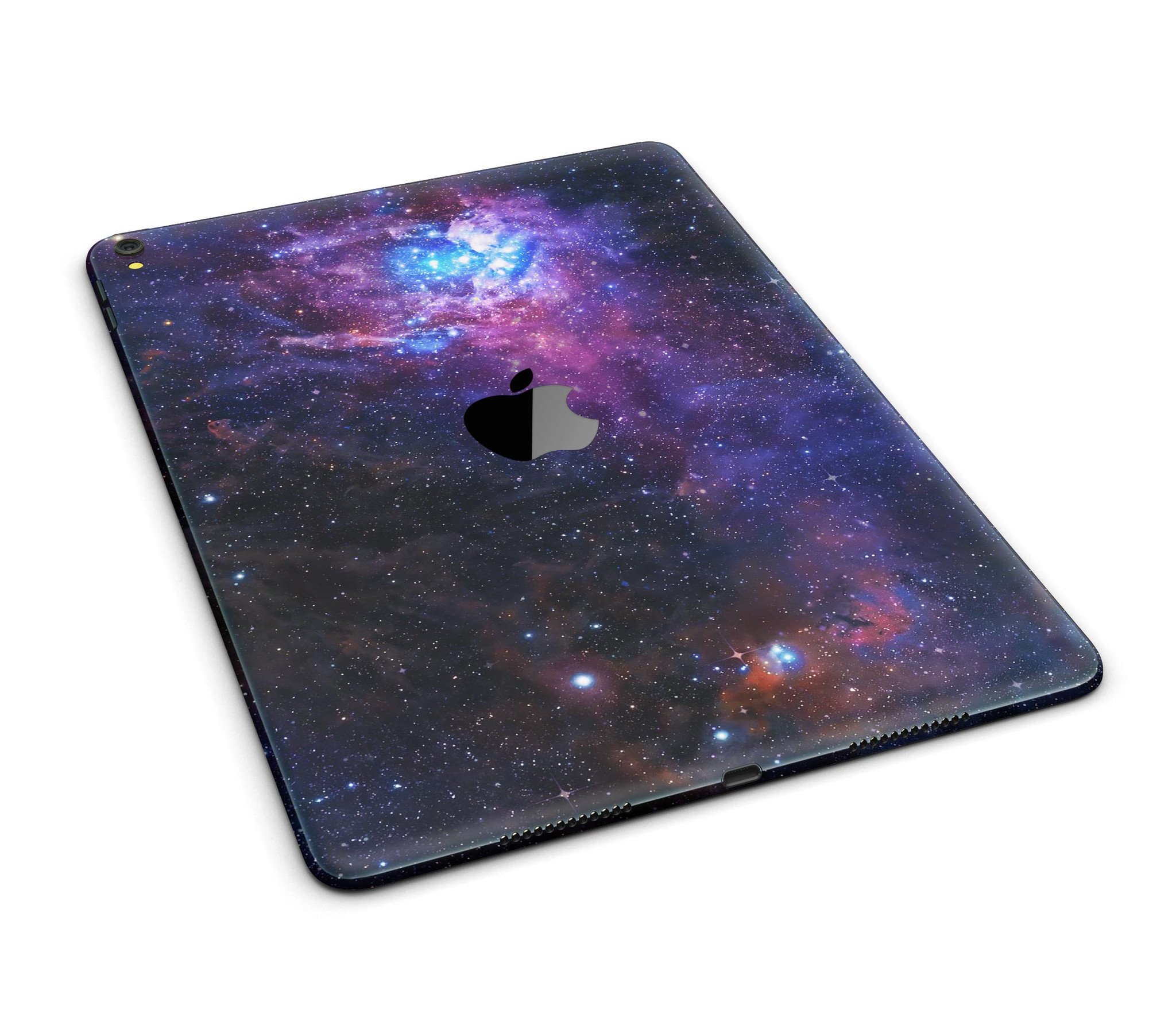 Glowing Deep Space Full Body Skin for iPad Pro, showcasing vibrant cosmic design and premium vinyl material.