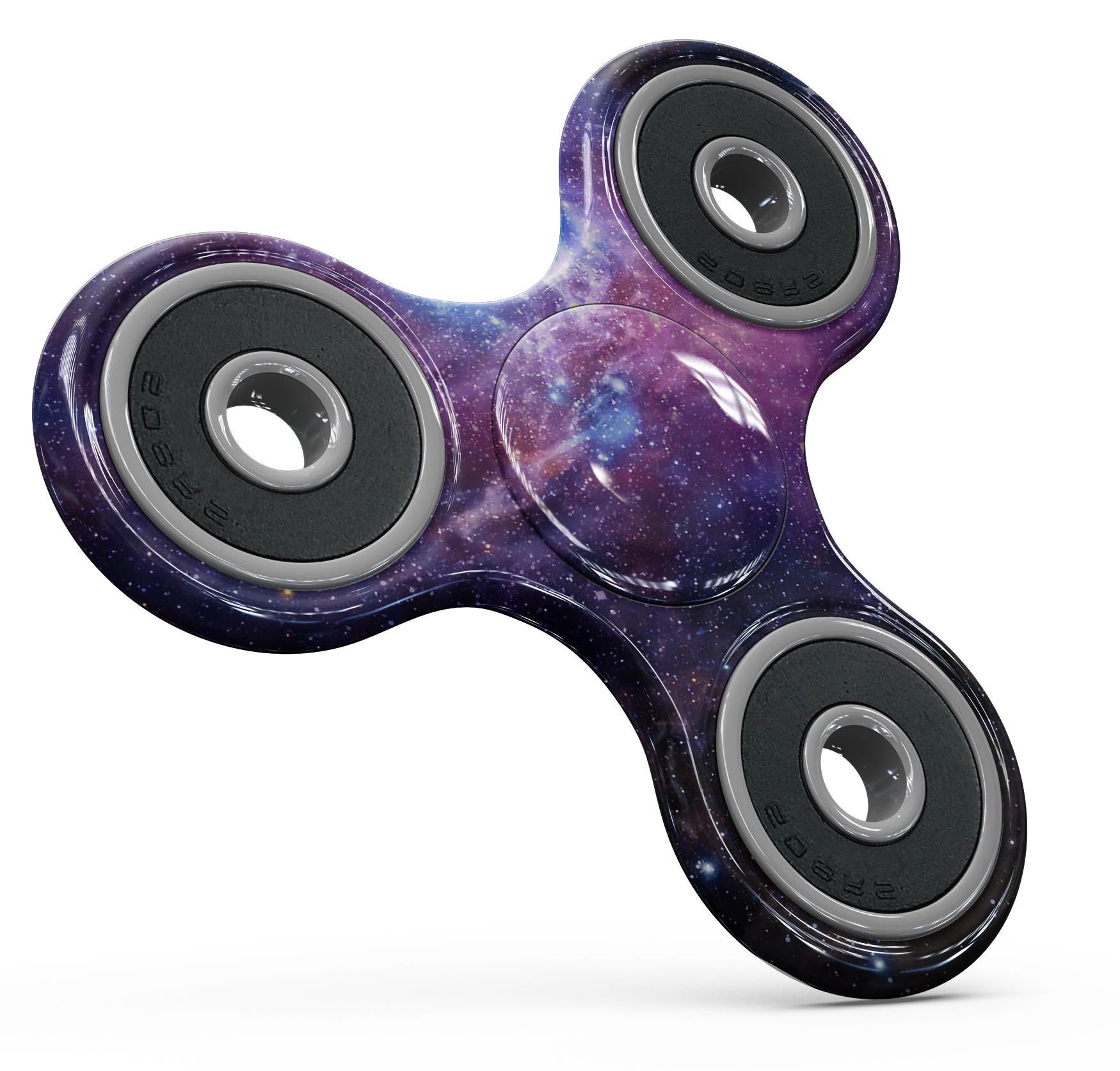 Glowing Deep Space Full-Body Fidget Spinner Skin-Kit showcasing vibrant colors and a cosmic design, perfect for personalizing your fidget spinner.