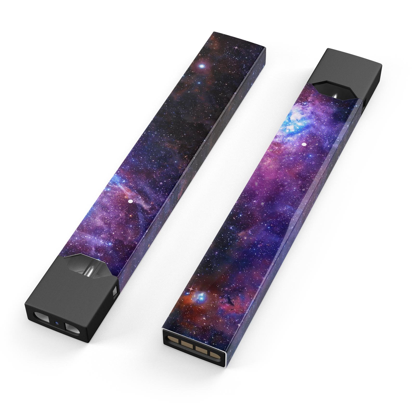 Glowing Deep Space skin-wrap sticker designed for JUUL vaping device, showcasing vibrant colors and intricate design.