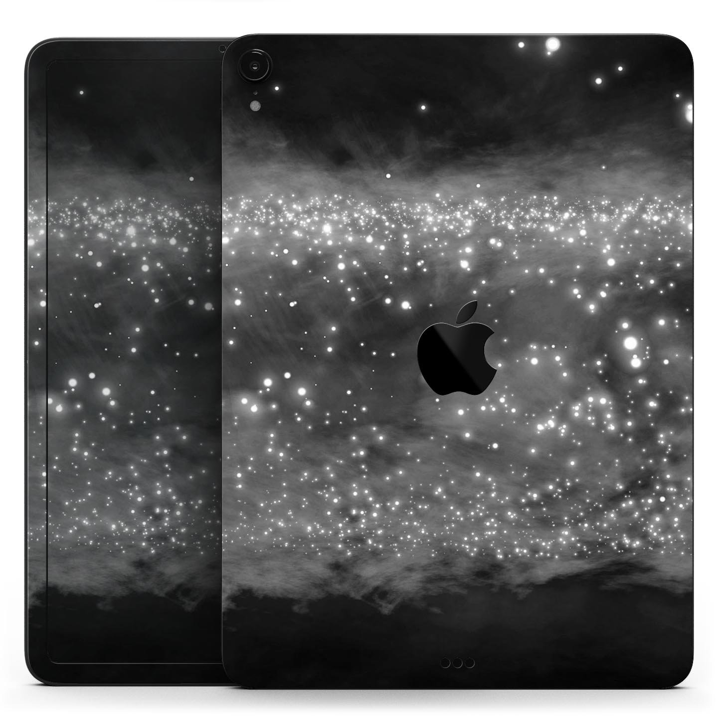 Glowing Grayscale Orbs of Light skin decal for Apple devices, showcasing a stylish design with premium finish.