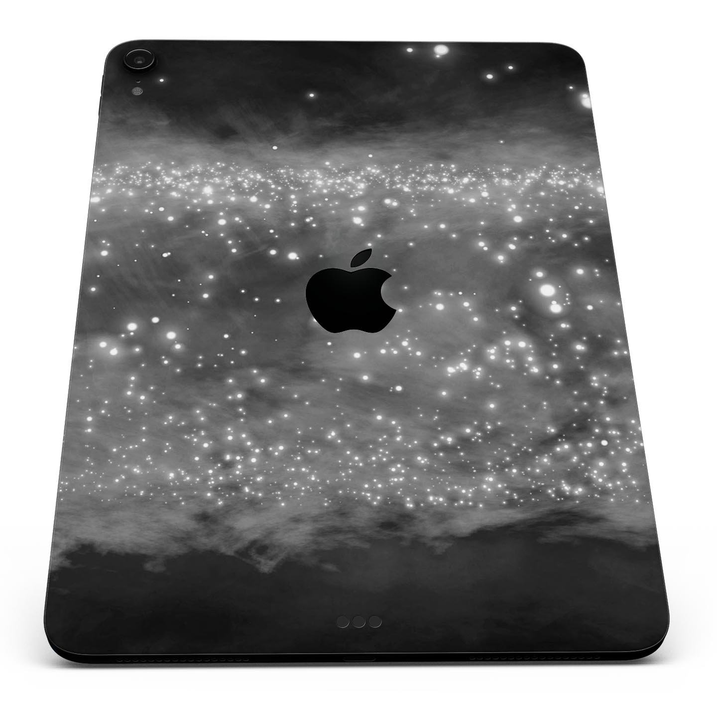 Glowing Grayscale Orbs of Light skin decal for Apple devices, showcasing a stylish design with premium finish.