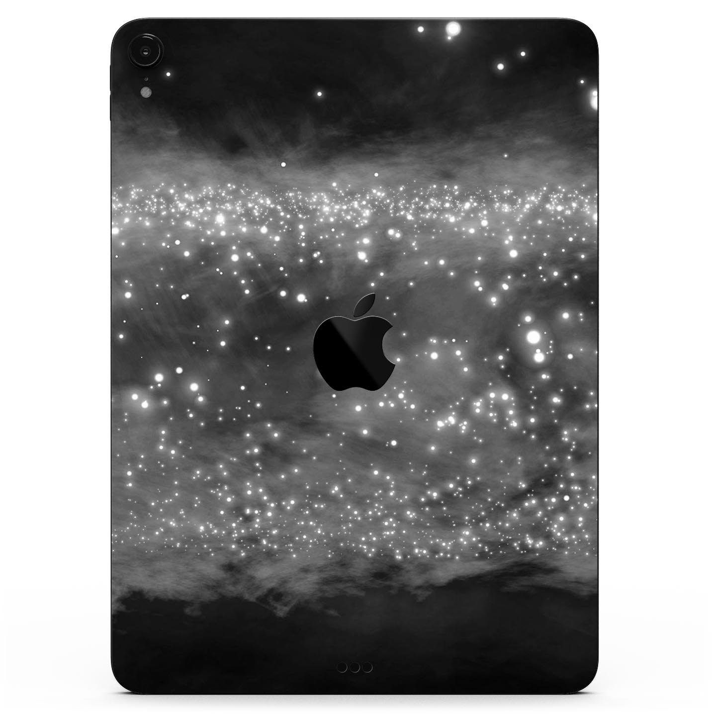 Glowing Grayscale Orbs of Light skin decal for Apple devices, showcasing a stylish design with premium finish.