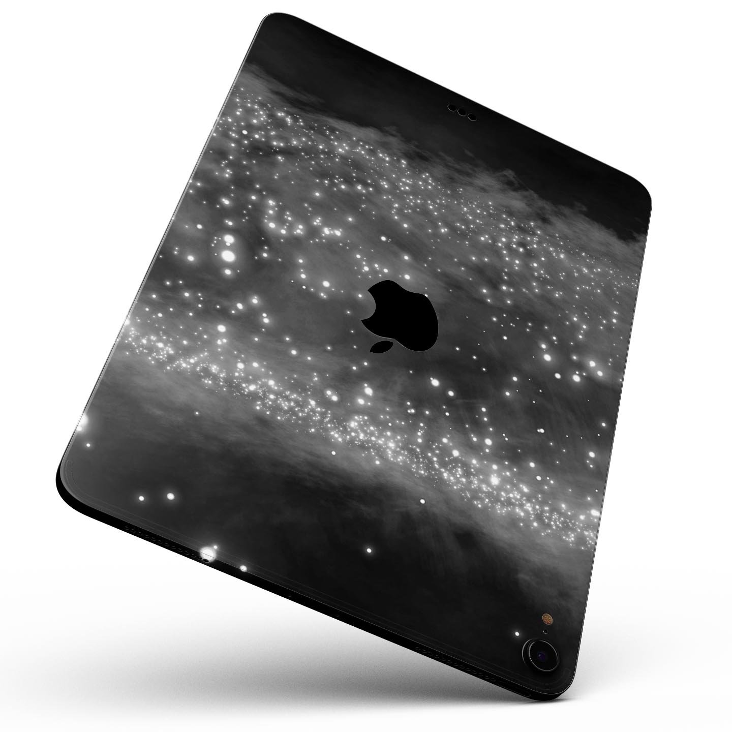 Glowing Grayscale Orbs of Light skin decal for Apple devices, showcasing a stylish design with premium finish.