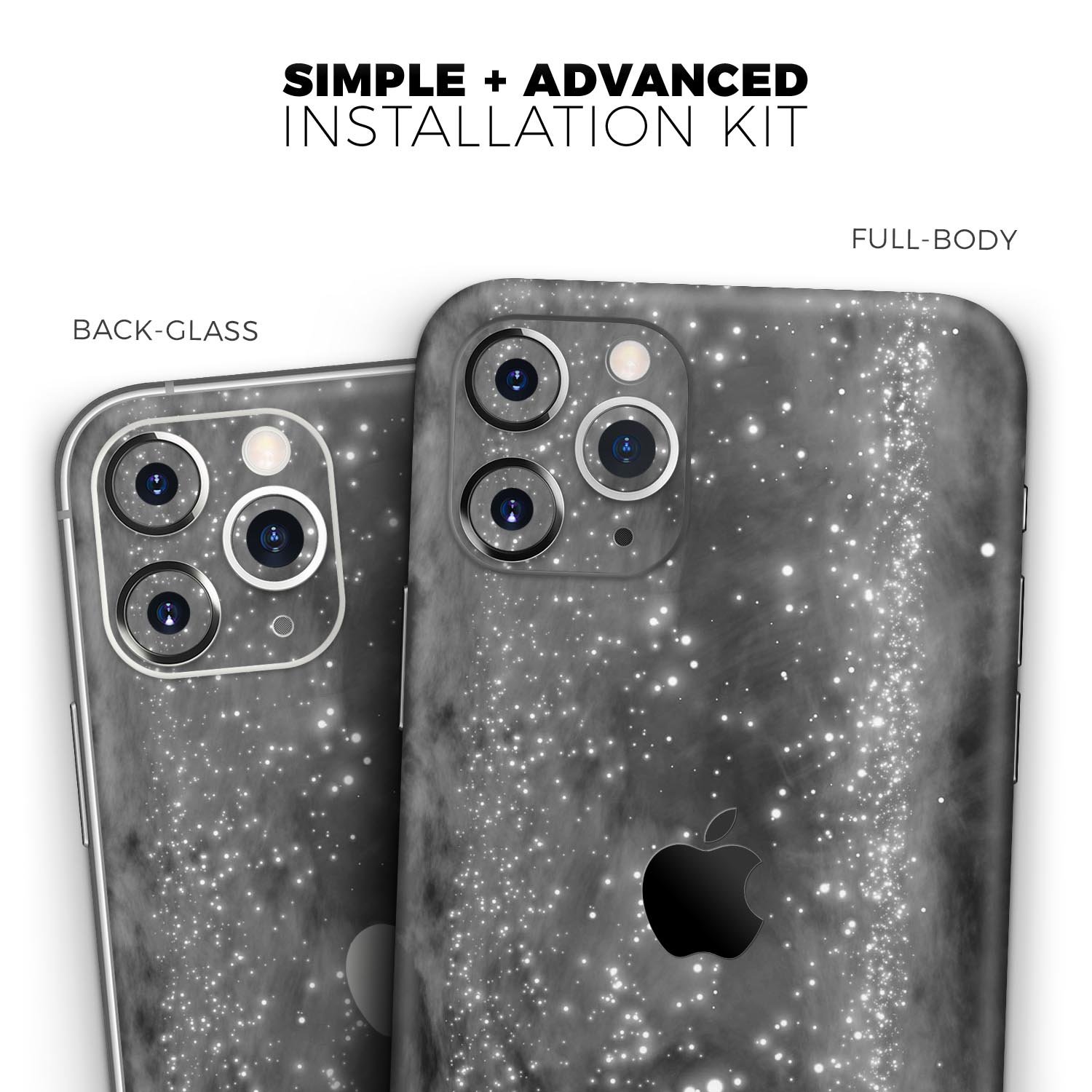 Glowing Grayscale Orbs of Light skin for Apple iPhone, showcasing vibrant design and premium finish.