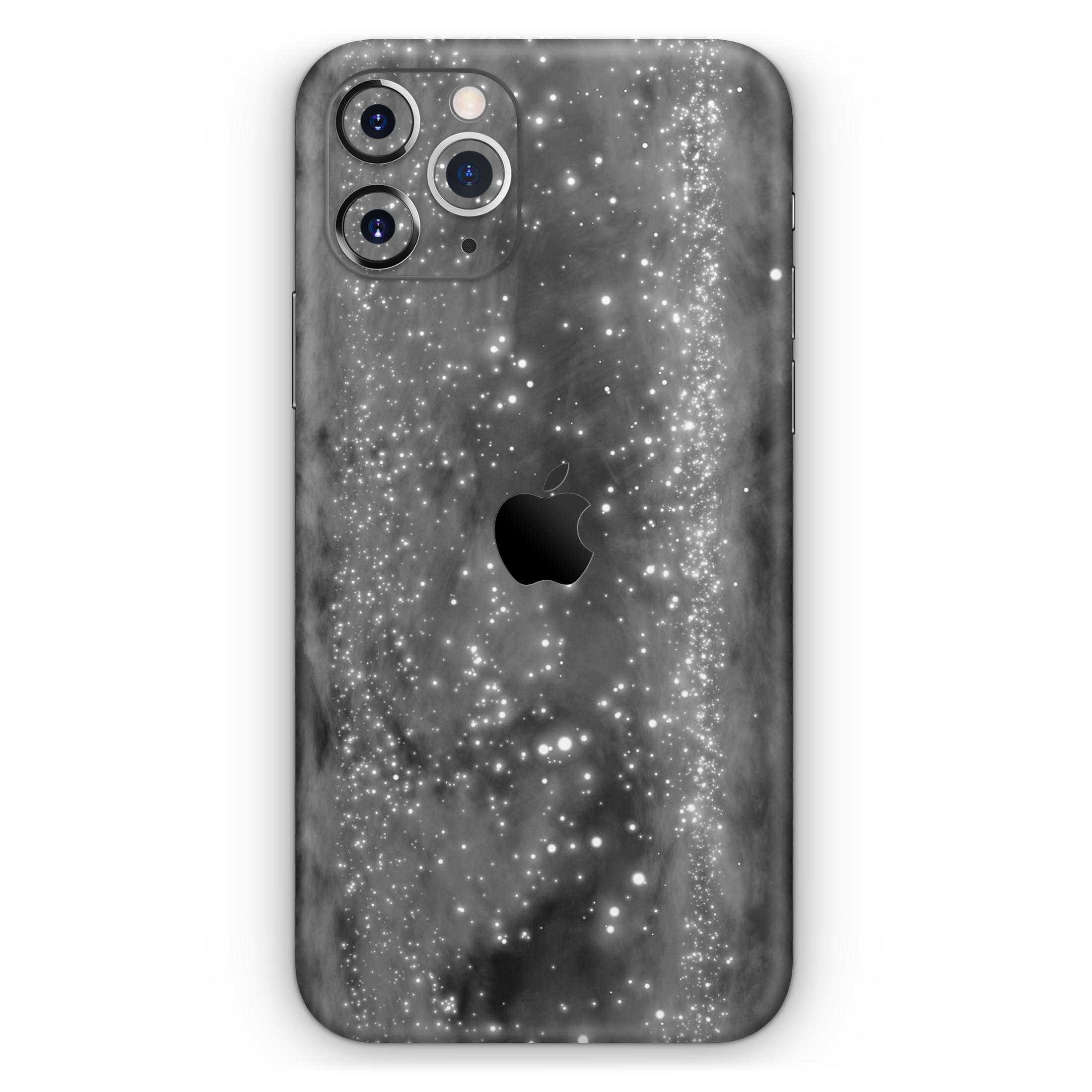 Glowing Grayscale Orbs of Light skin for Apple iPhone, showcasing vibrant design and premium finish.