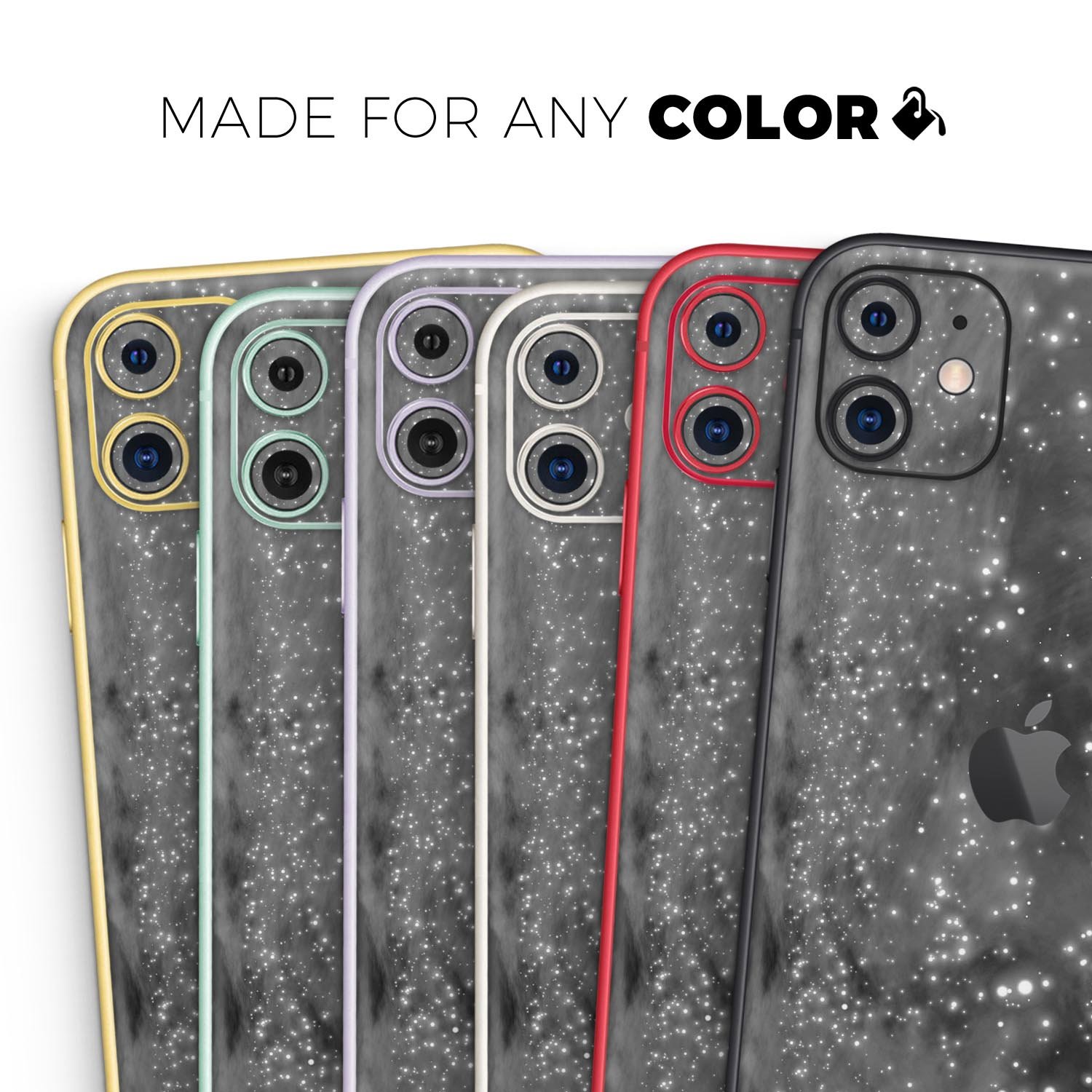 Glowing Grayscale Orbs of Light skin for Apple iPhone, showcasing vibrant design and premium finish.