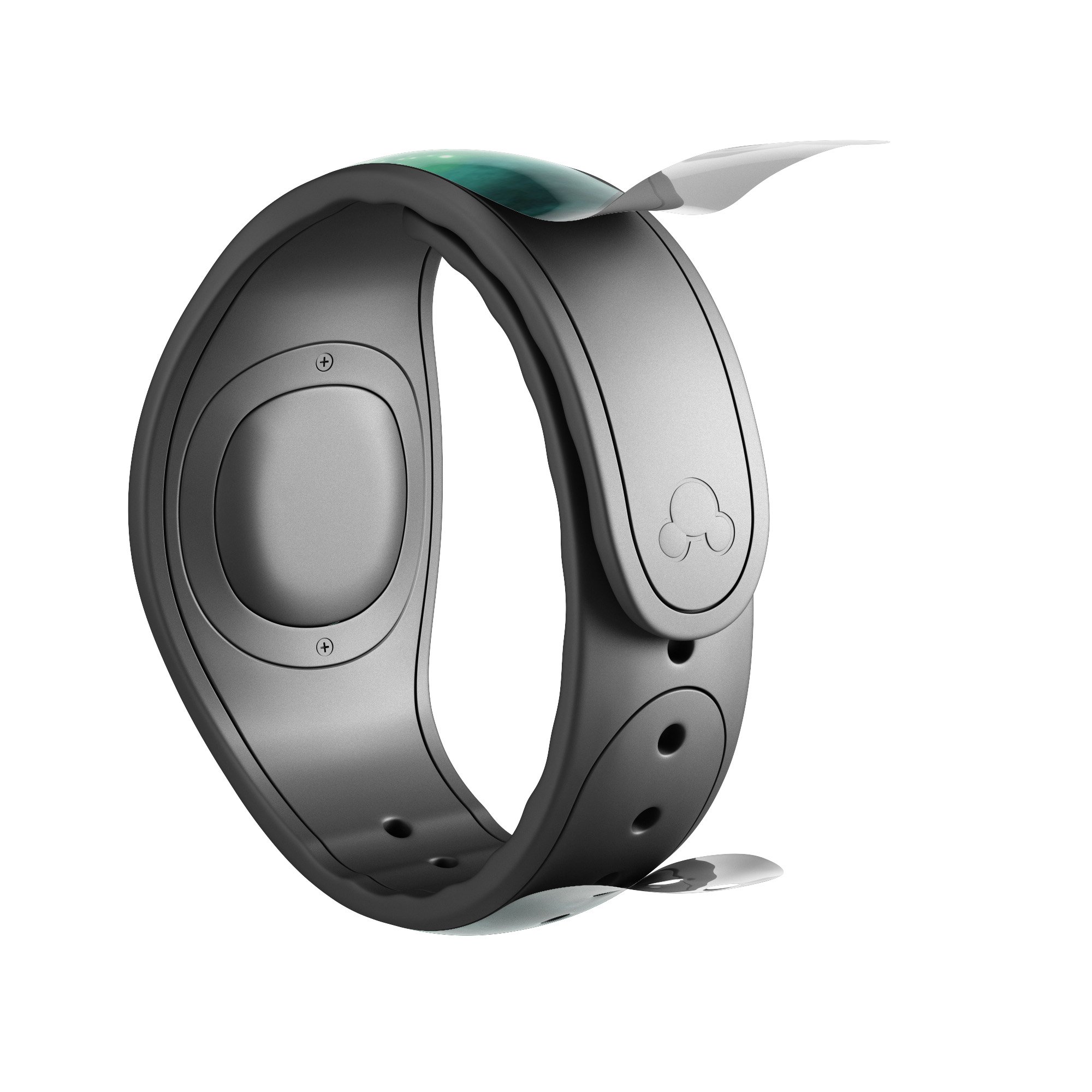 Glowing Green Orbs of Light decal skin wrap kit for Disney Magic Band, showcasing vibrant green orbs on a sleek surface.