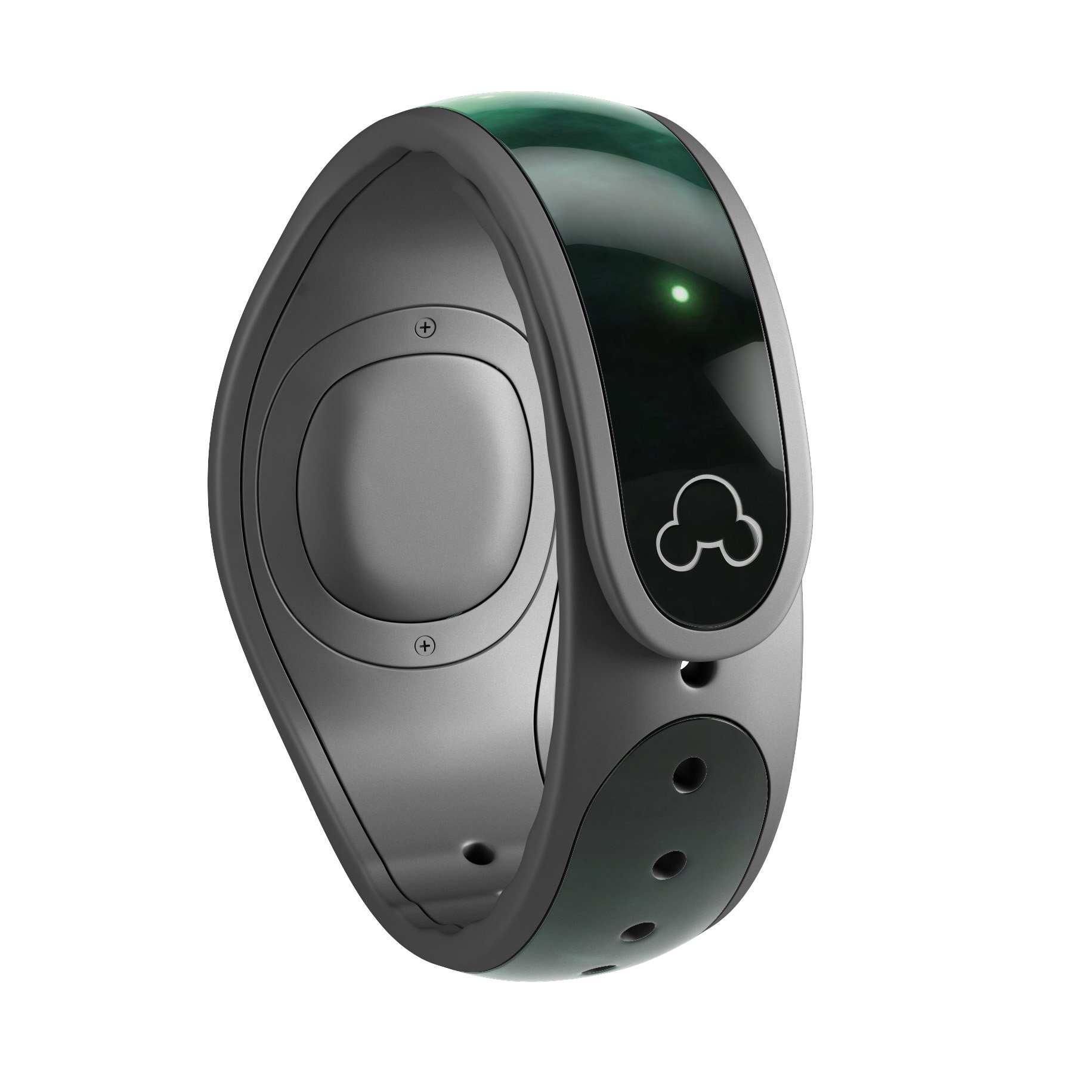 Glowing Green V2 Orbs of Light decal skin wrap kit for Disney Magic Band, showcasing vibrant green orbs on a sleek design.