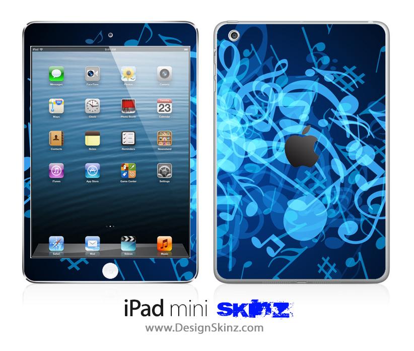 Glowing Musical Notes iPad Skin featuring vibrant colors and musical designs, showcasing a stylish and protective layer for your device.