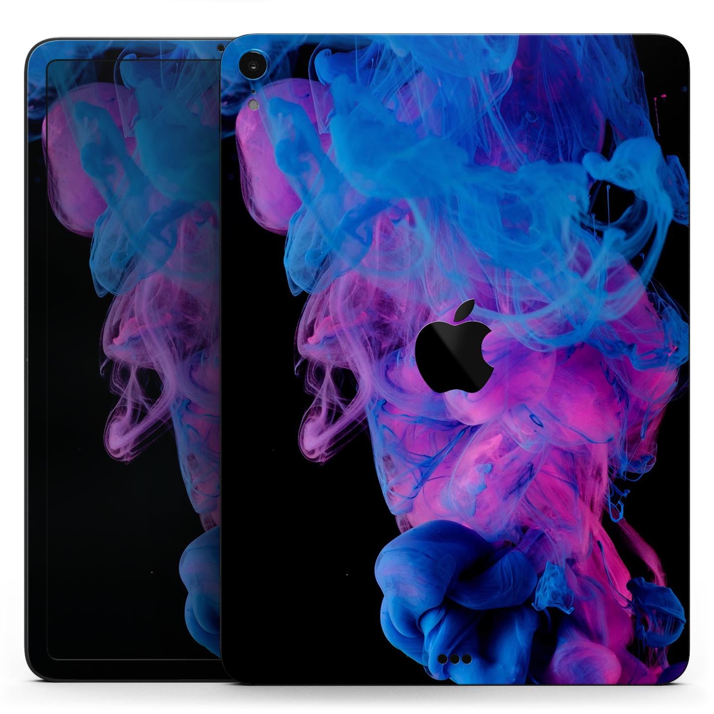 Glowing Pink and Blue CloudSwirl skin decal for Apple devices, showcasing vibrant colors and a sleek design.