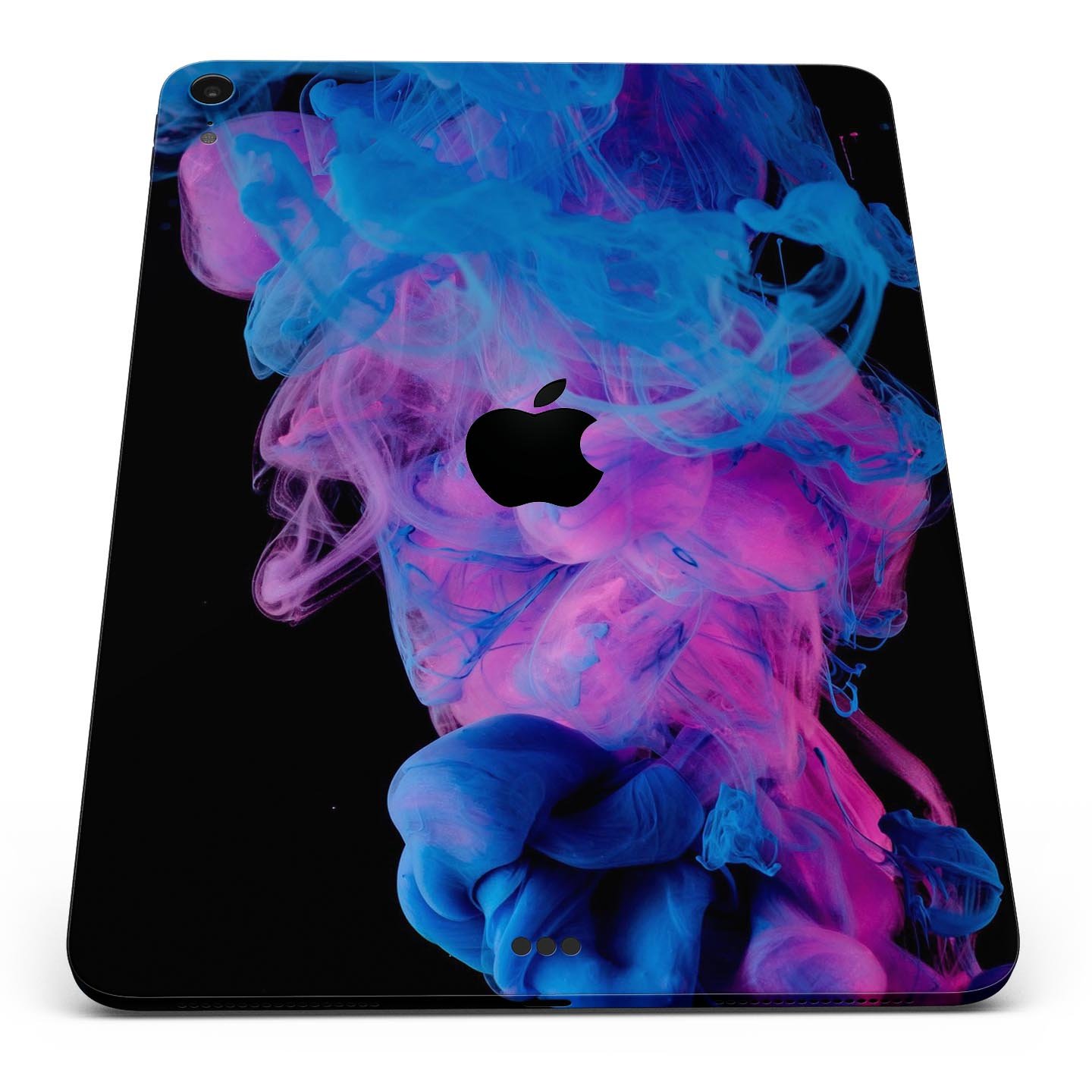 Glowing Pink and Blue CloudSwirl skin decal for Apple devices, showcasing vibrant colors and a sleek design.