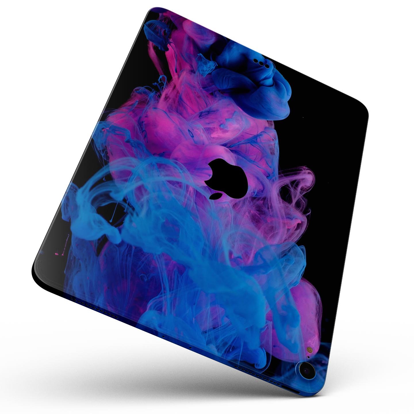 Glowing Pink and Blue CloudSwirl skin decal for Apple devices, showcasing vibrant colors and a sleek design.