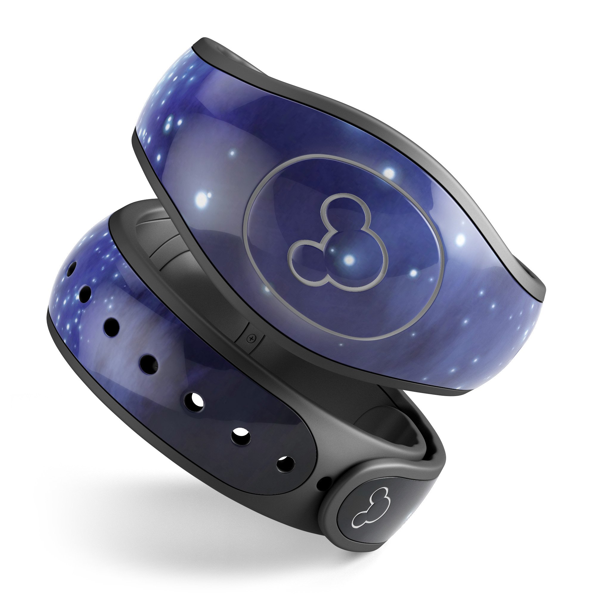 Glowing Purple V2 Orbs of Light decal skin wrap kit for Disney Magic Band, showcasing vibrant colors and a stylish design.