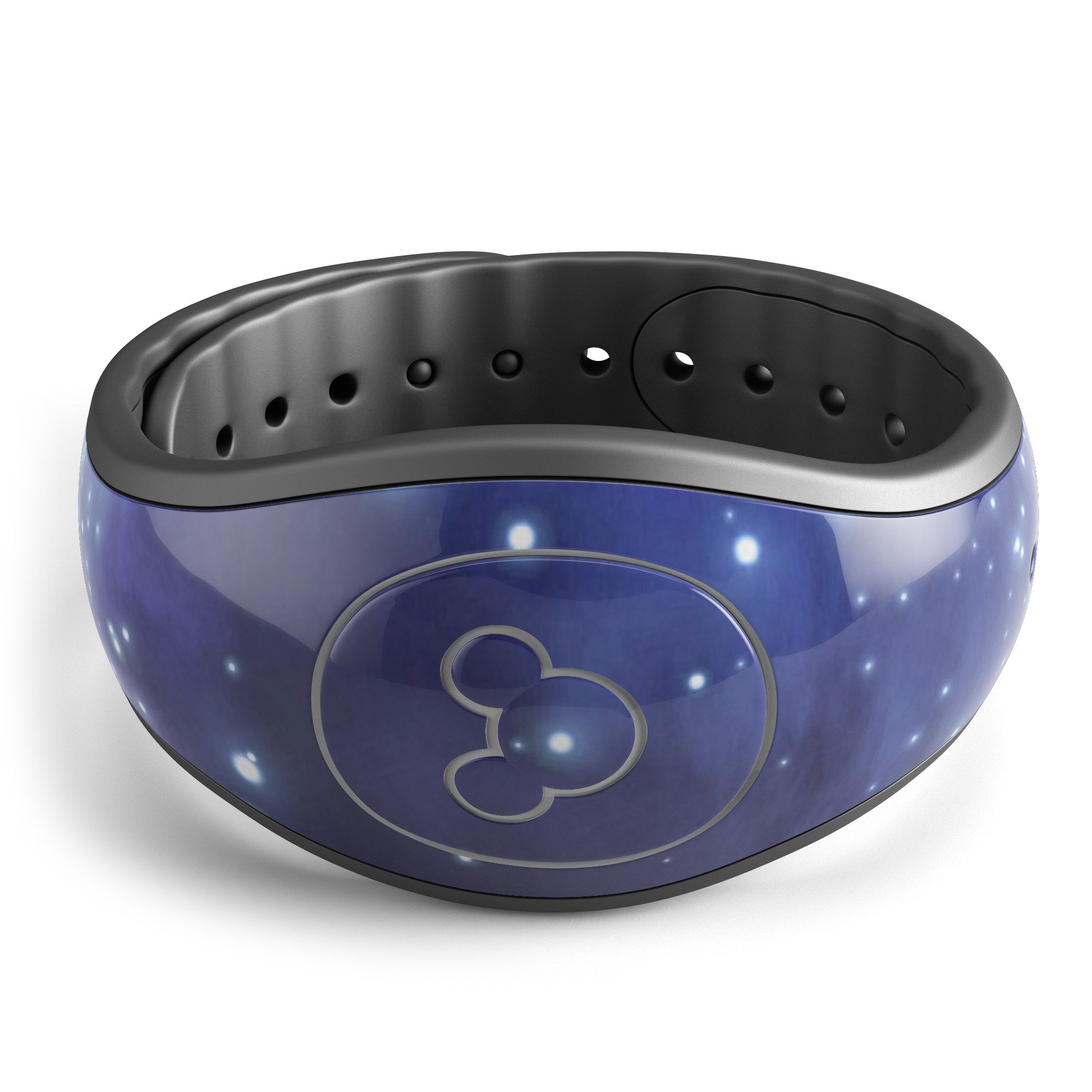 Glowing Purple V2 Orbs of Light decal skin wrap kit for Disney Magic Band, showcasing vibrant colors and a stylish design.