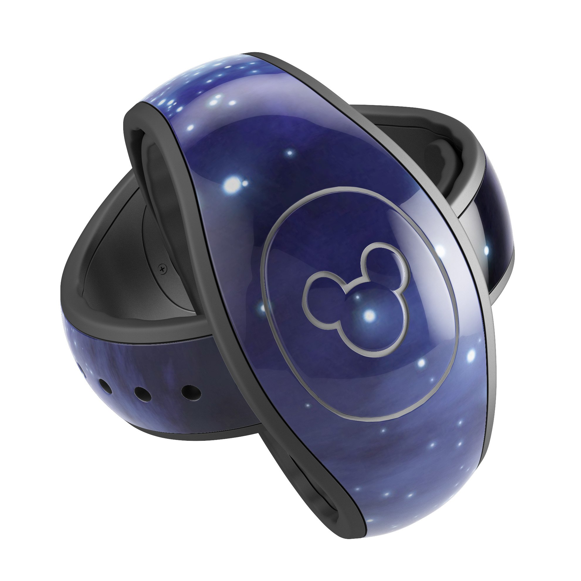 Glowing Purple V2 Orbs of Light decal skin wrap kit for Disney Magic Band, showcasing vibrant colors and a stylish design.