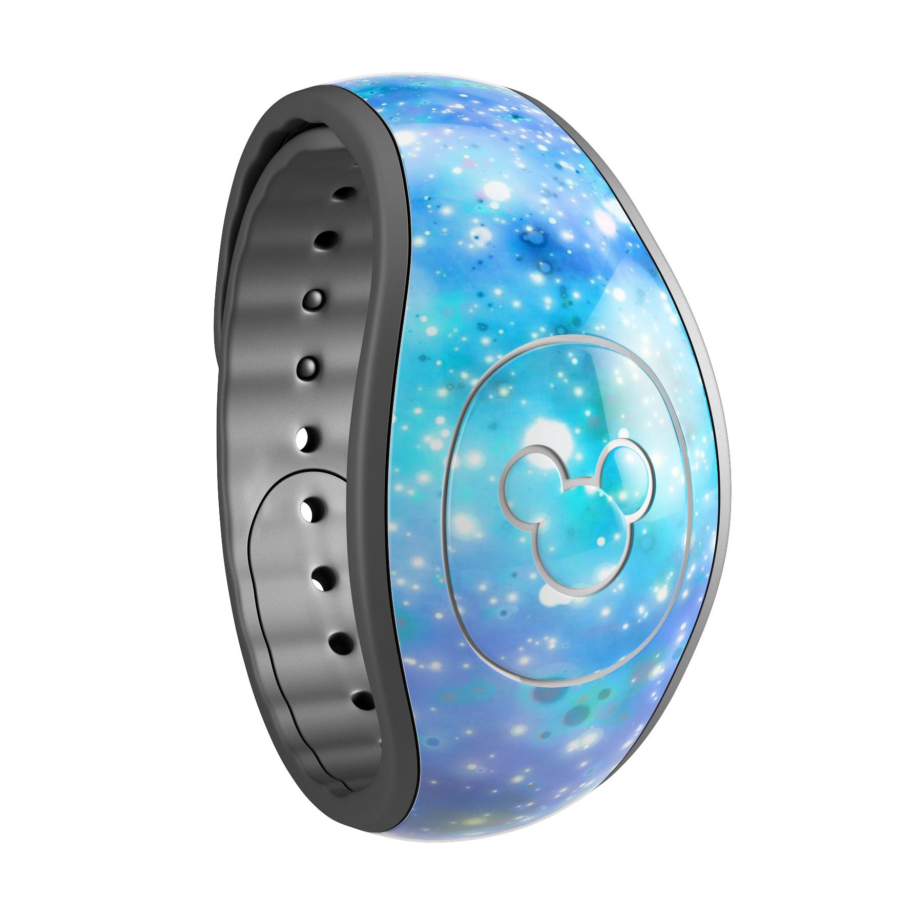 Glowing Space Texture skin wrap kit for Disney Magic Band, showcasing vibrant colors and a unique design.