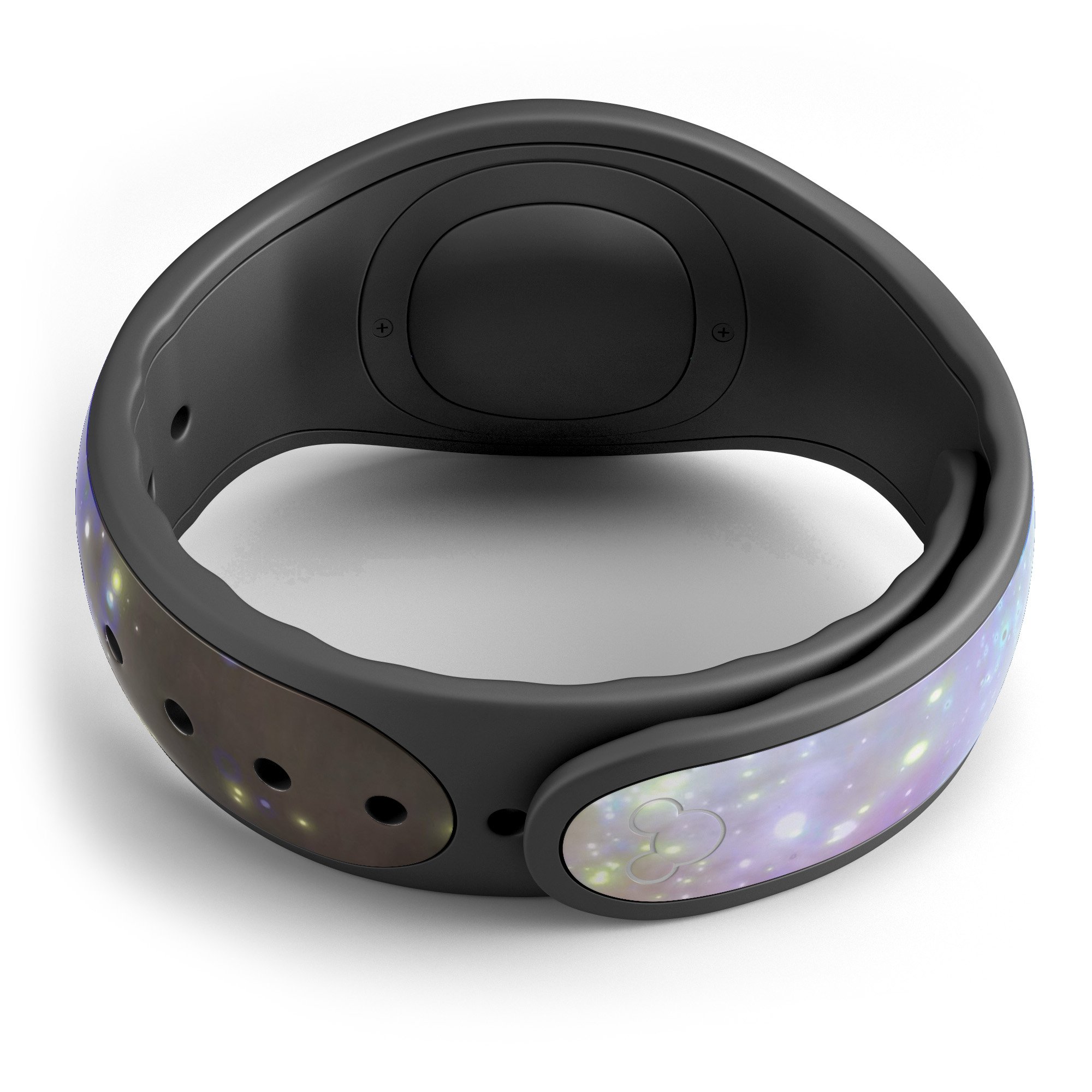 Glowing Space Texture skin wrap kit for Disney Magic Band, showcasing vibrant colors and a unique design.