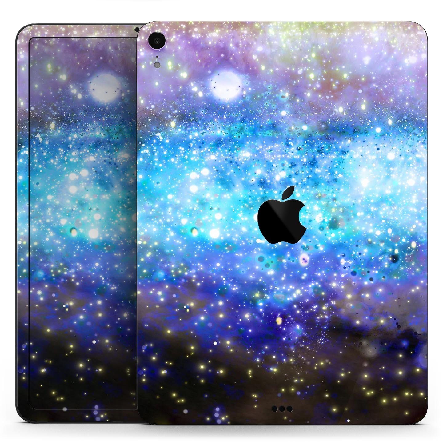 Glowing Space Texture skin decal for Apple iPad Pro, showcasing vibrant colors and a sleek design.