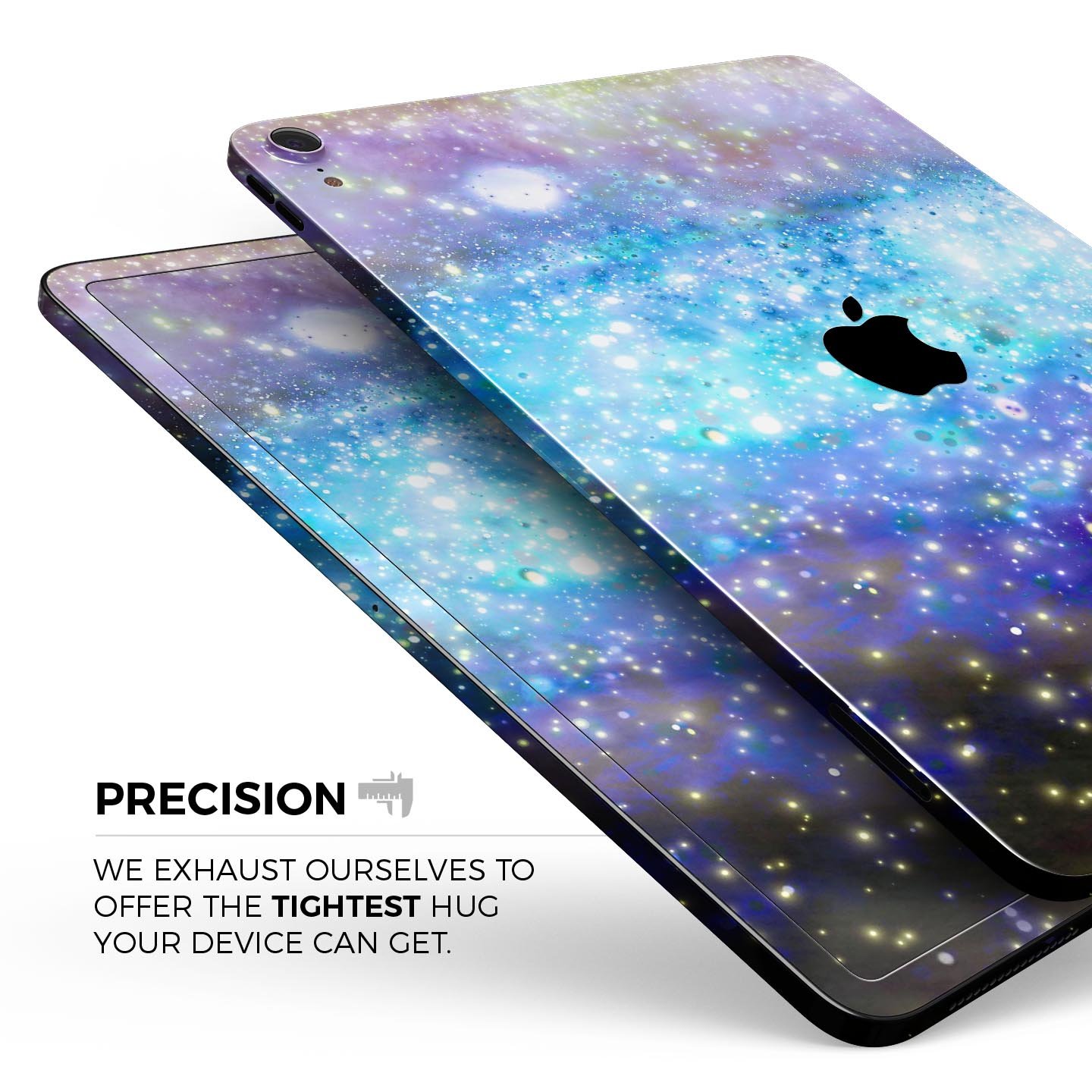 Glowing Space Texture skin decal for Apple iPad Pro, showcasing vibrant colors and a sleek design.