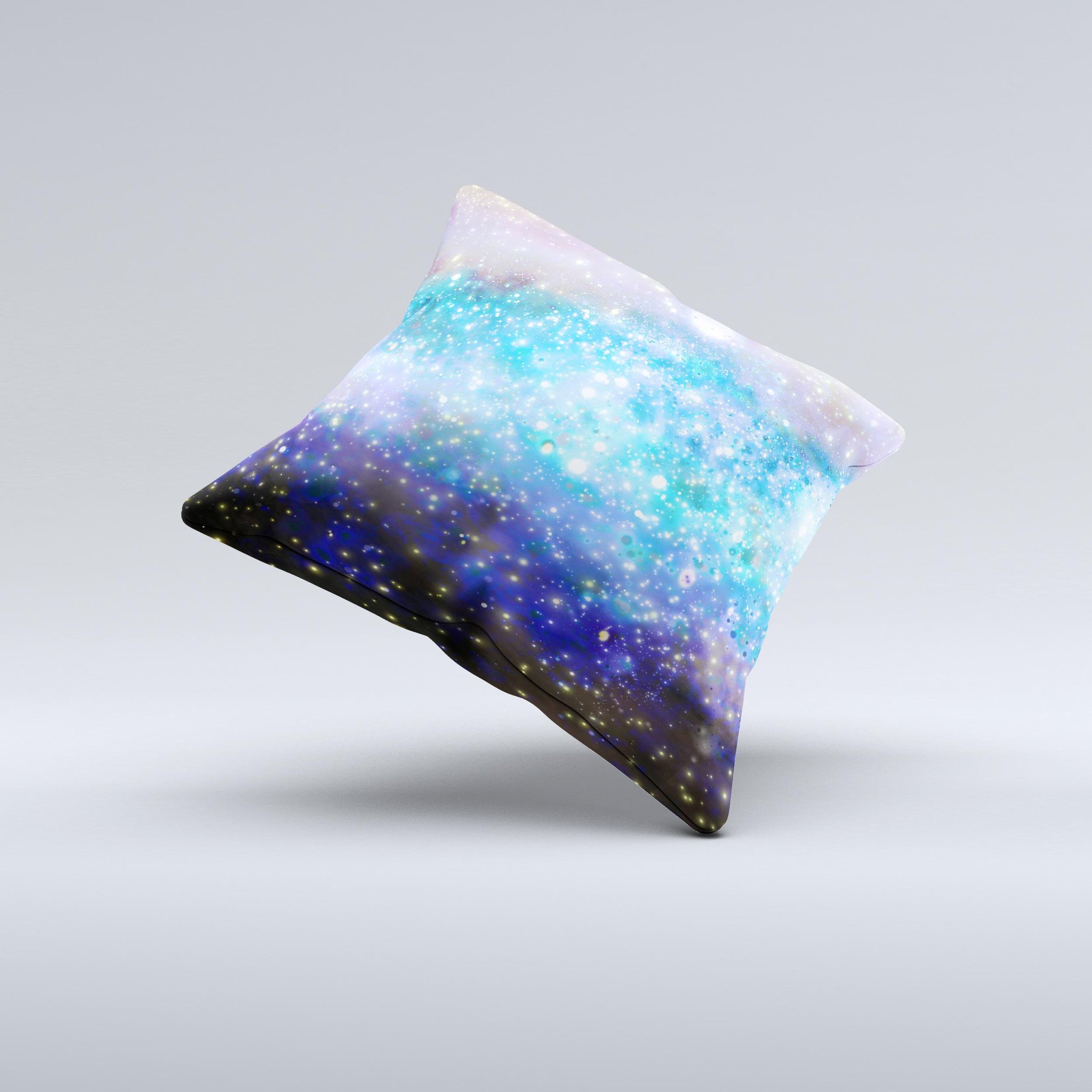 Glowing Space Texture Ink-Fuzed Decorative Throw Pillow showcasing vibrant colors and unique design, handcrafted in Virginia.