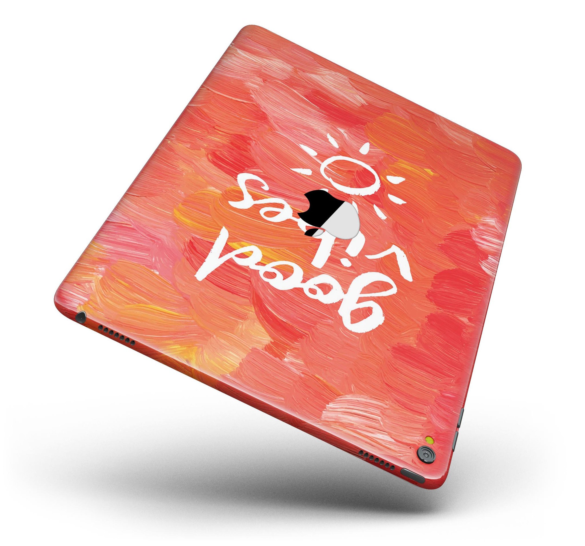 Good Vibes Full Body Skin for iPad Pro in glossy finish, showcasing vibrant design and full coverage.